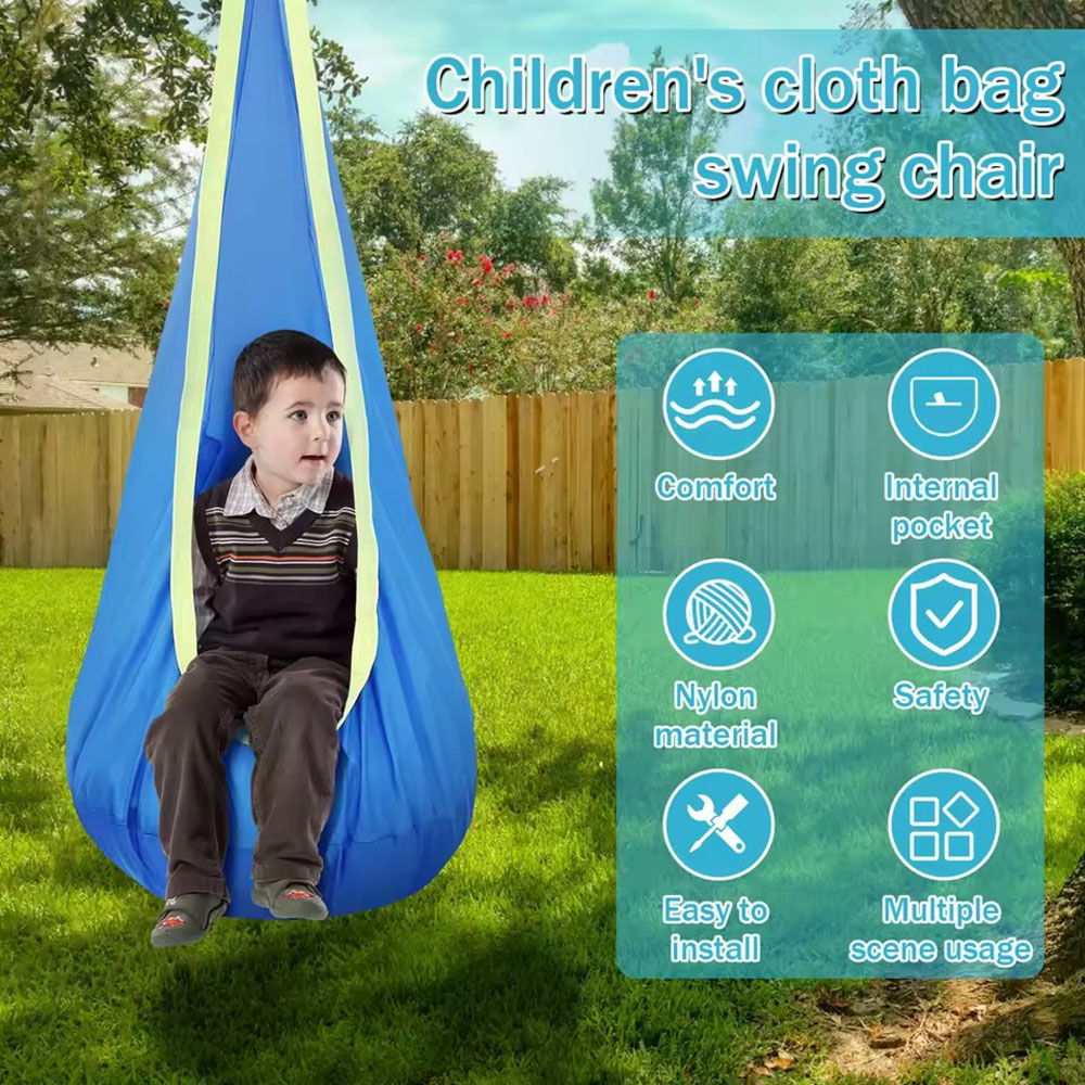 Kids Outdoor Swing Set - Kids Pod Swing Seat Nylon Hanging