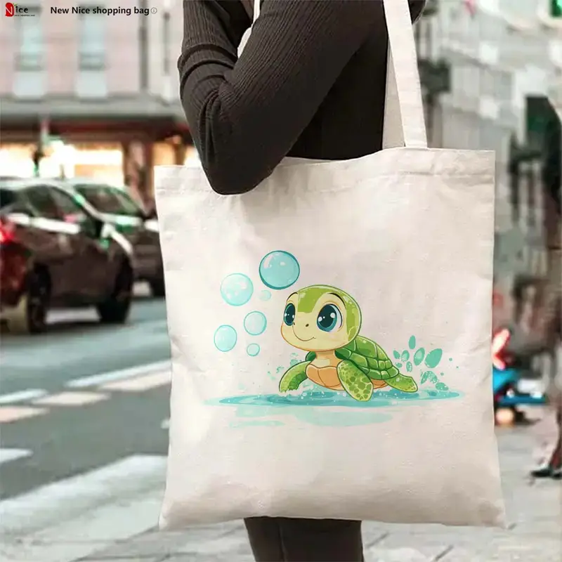 Kids Outdoor Gifts - Green Leaf Surround Cute Turtle Canvas