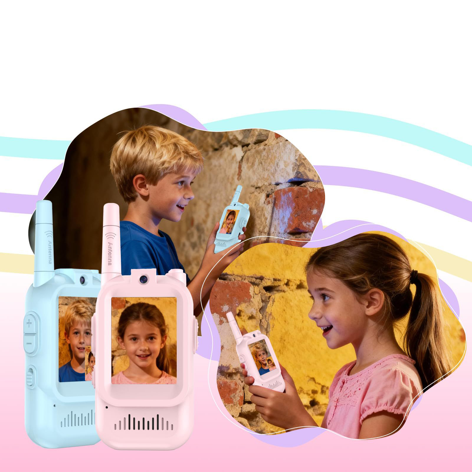 Kids Outdoor Voices - 2 Pack Video Walkie Talkies Toys