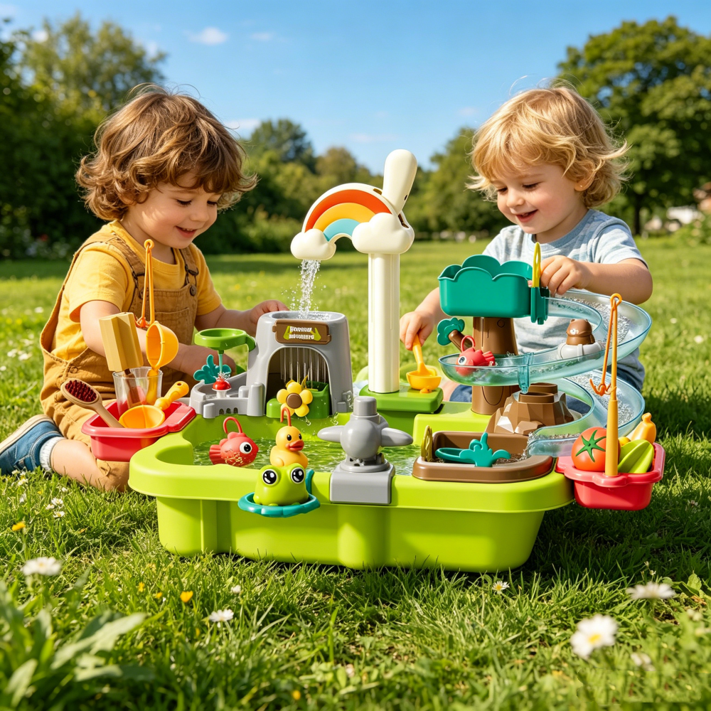 Kids Outdoor Water Play Table - 38/43/45pcs Kids Water Table Sensory Play