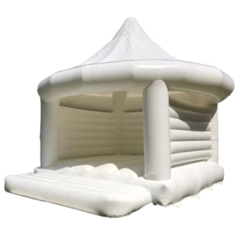 Kids Outdoor House - Inflatable White Wedding Bouncy House Outdoor