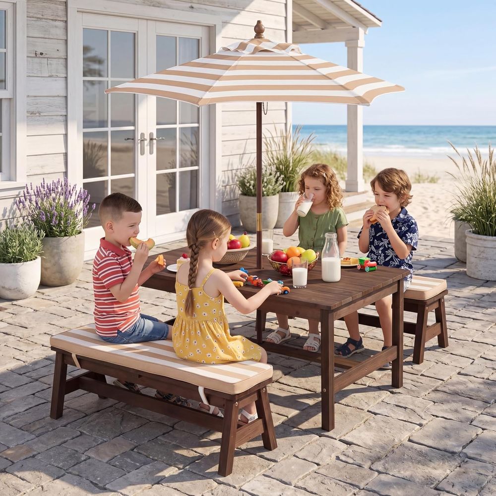 Kids Outdoor Umbrella - Kids Picnic Table, Large 42“x 23”