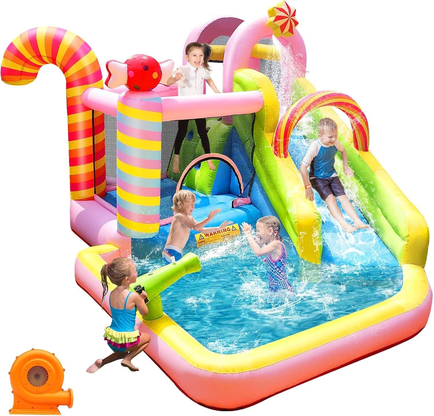Kids Outdoor House - Kids Inflatable Water Slide Bounce House,