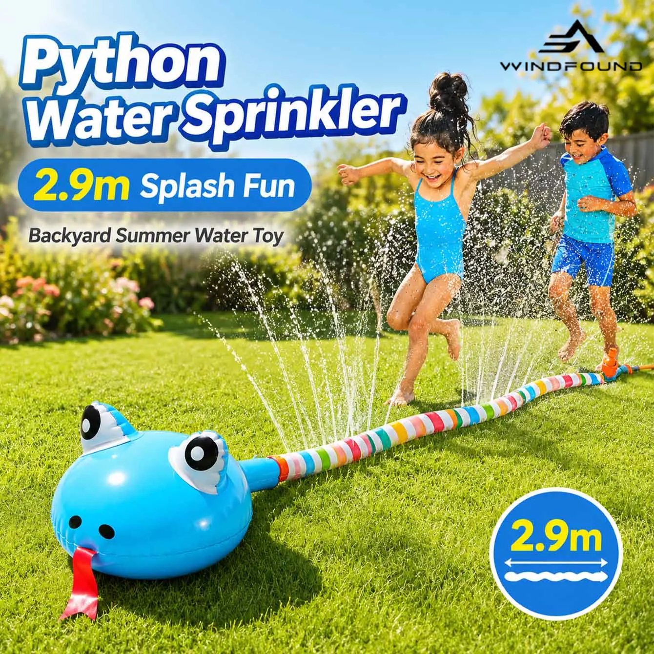 Outdoor Games For Kids - Inflatable Water Spray Snake Toy 2.9M