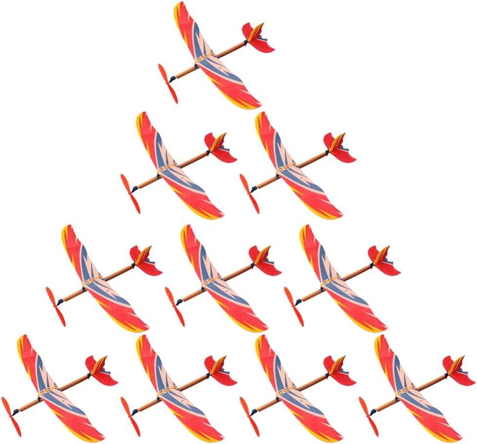 Kids Outdoor Kit - 5/10Pcs Rubber Band Powered Airplane Model