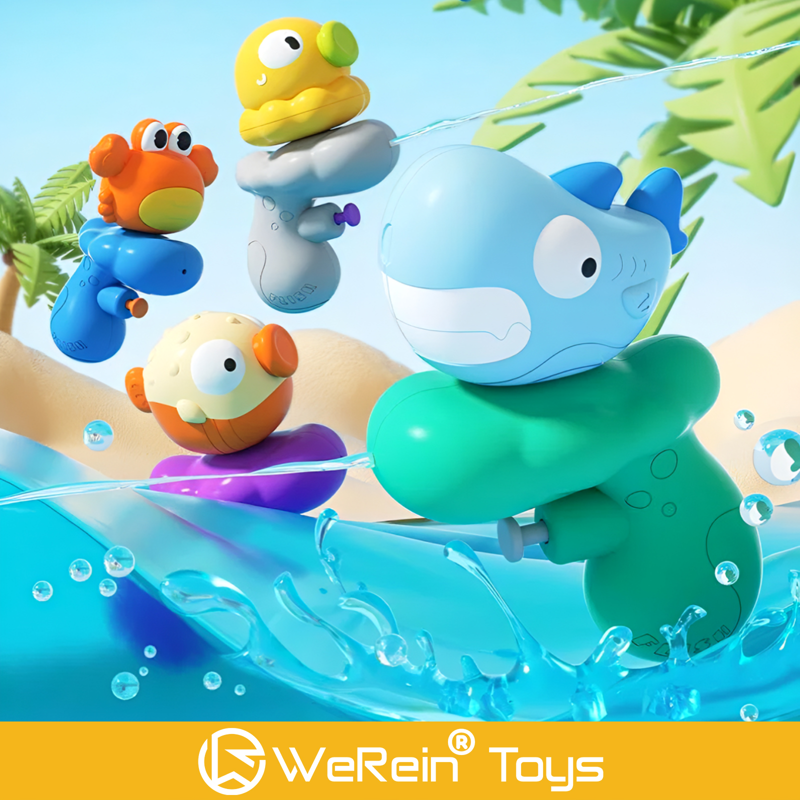 Kids Outdoor Water Sprinkler - Mini Water Gun Toy Ocean Animal