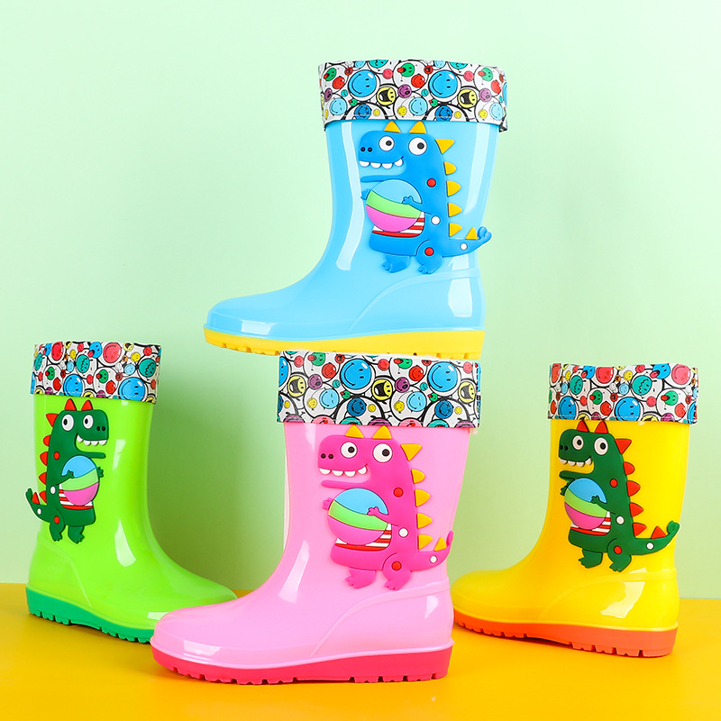 Kids Outdoor Water Play - Kids Dinosaur Rain Boots Children Mid-calf