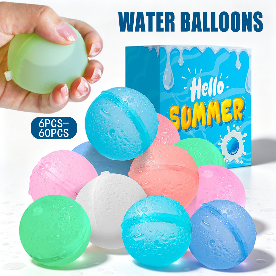 Kids Outdoor Water Play - New Reusable Water Balloons Refillable Water