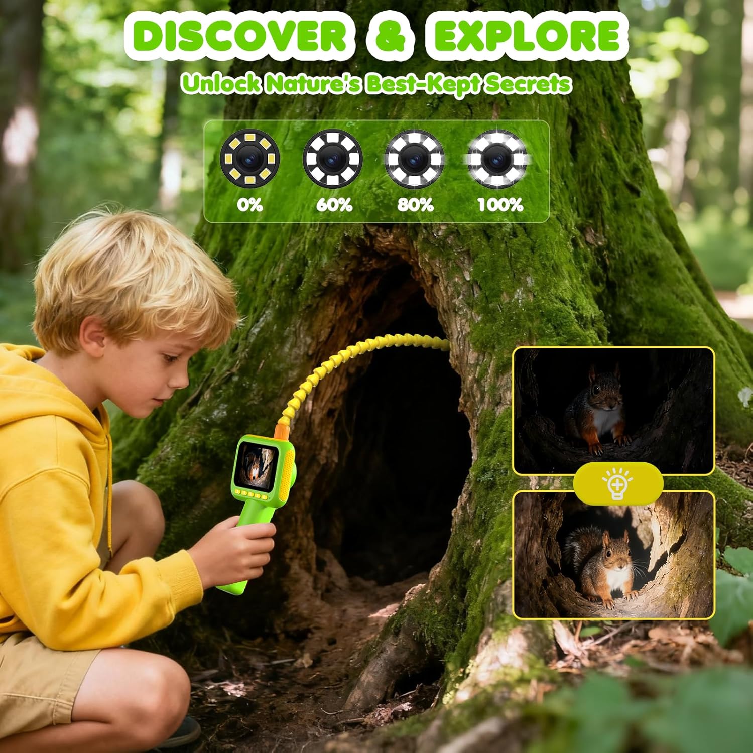 Kids Outdoor Kit - Endoscope for Kids, Borescope Snake Camera