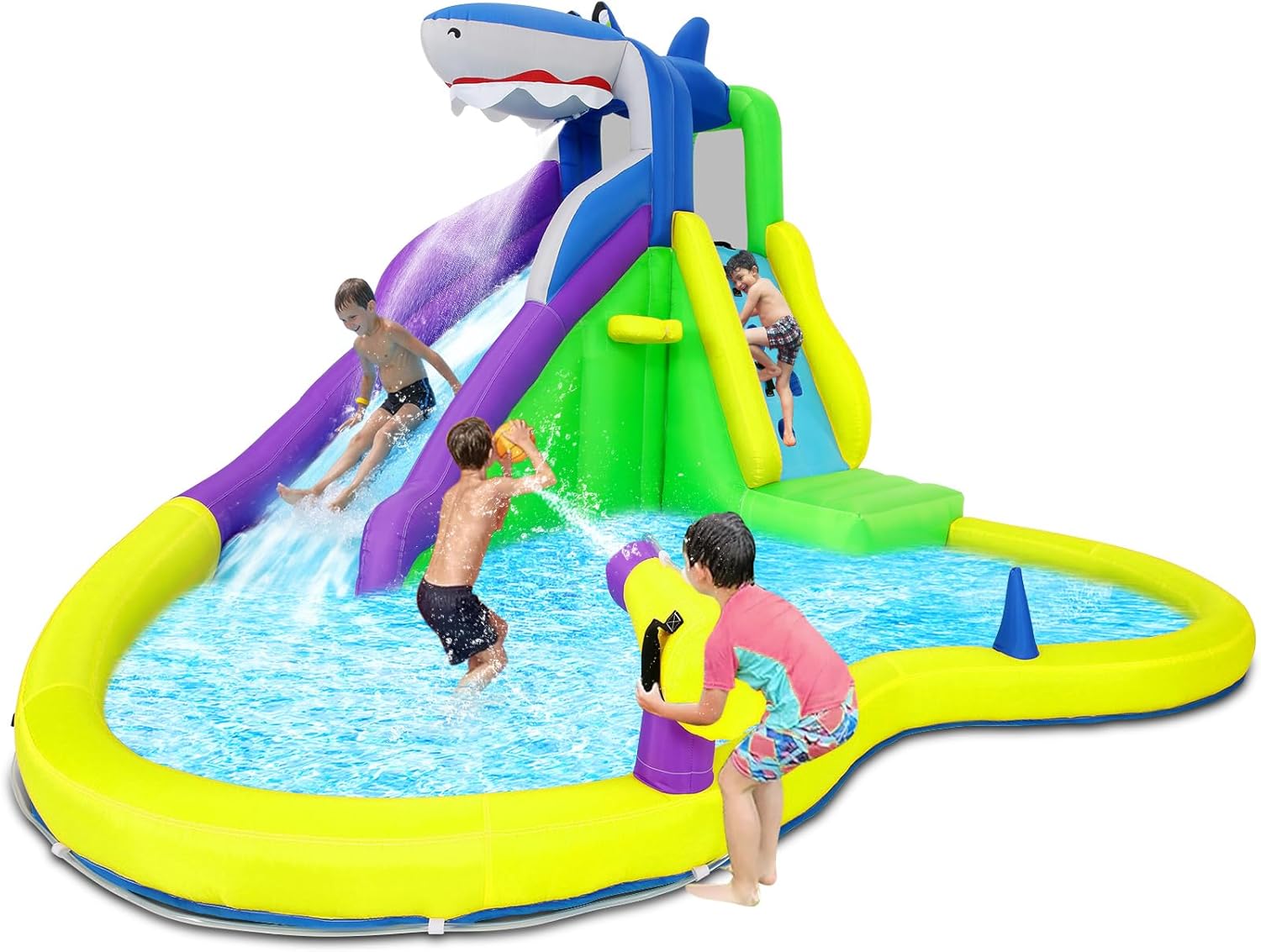 Kids Outdoor House - 13x14FT Inflatable Bounce House with Water