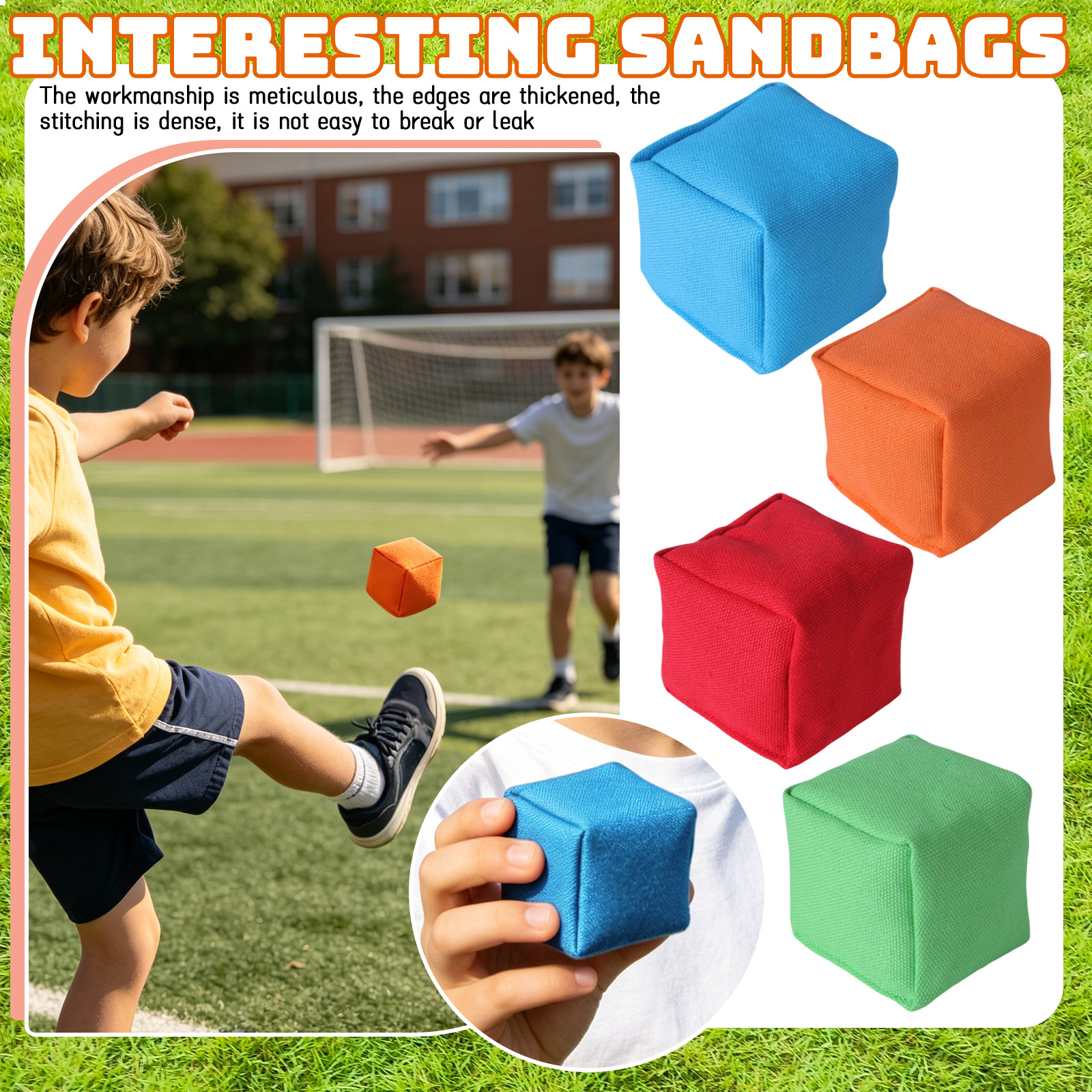 Kids Outdoor Easter Toys - 1PC Canvas Cube Children's Beanbag Balls