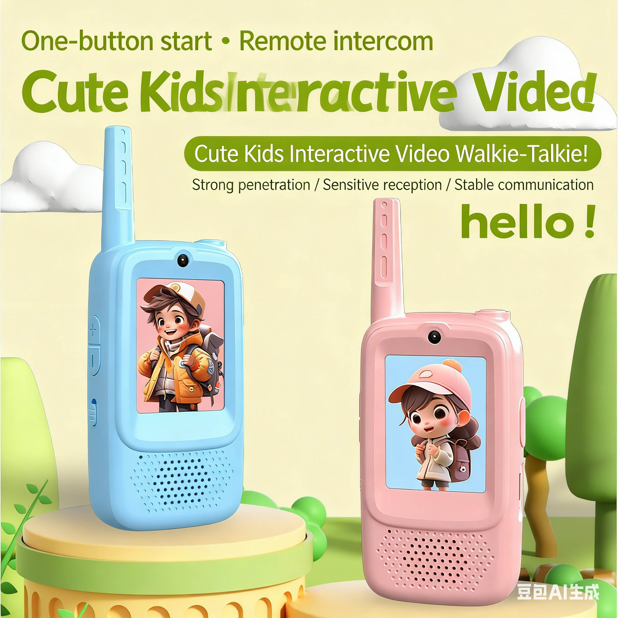 Kids Outdoor Voices - 2PCS Video Children's Video Walkie Talkies