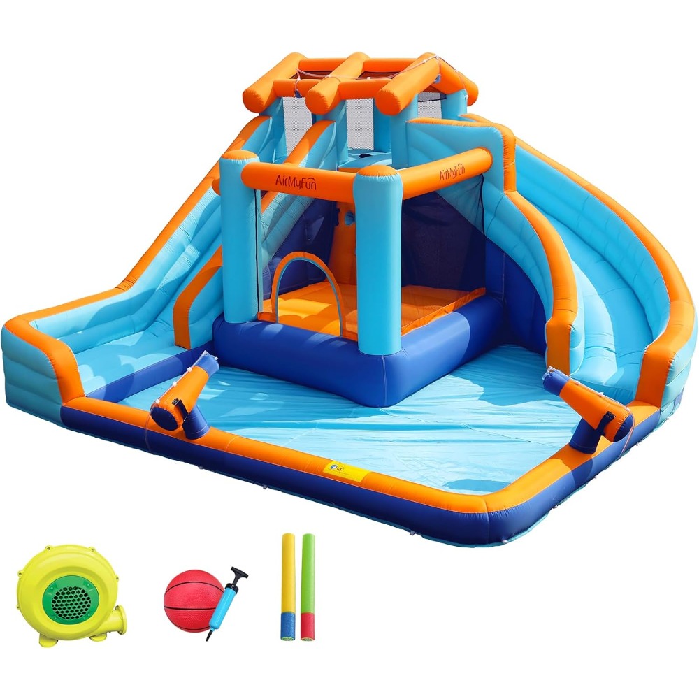 Kids Outdoor House - Large Water Slide Bounce House with