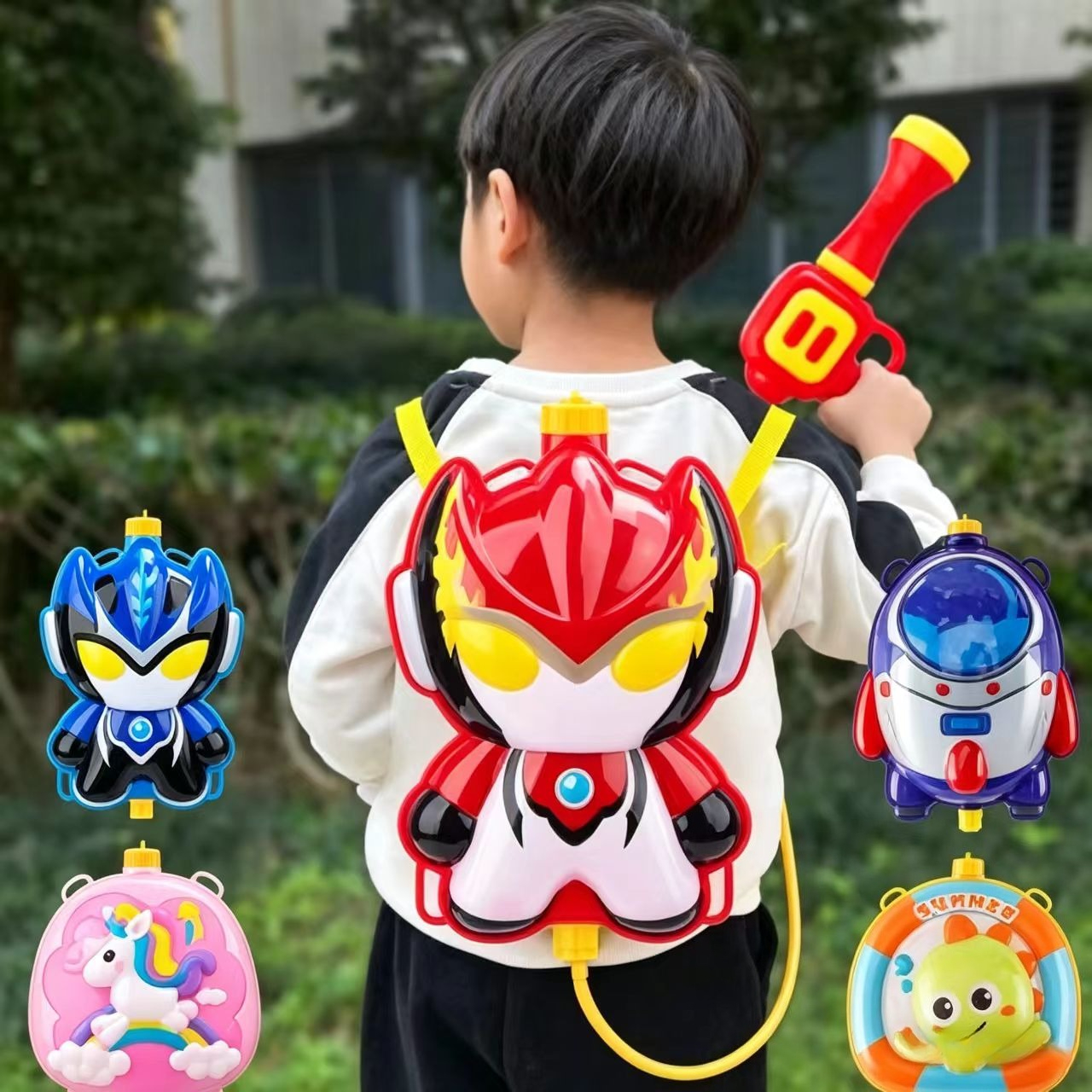 Kids Outdoor Water Play - Children Backpack water gun Toys Summer