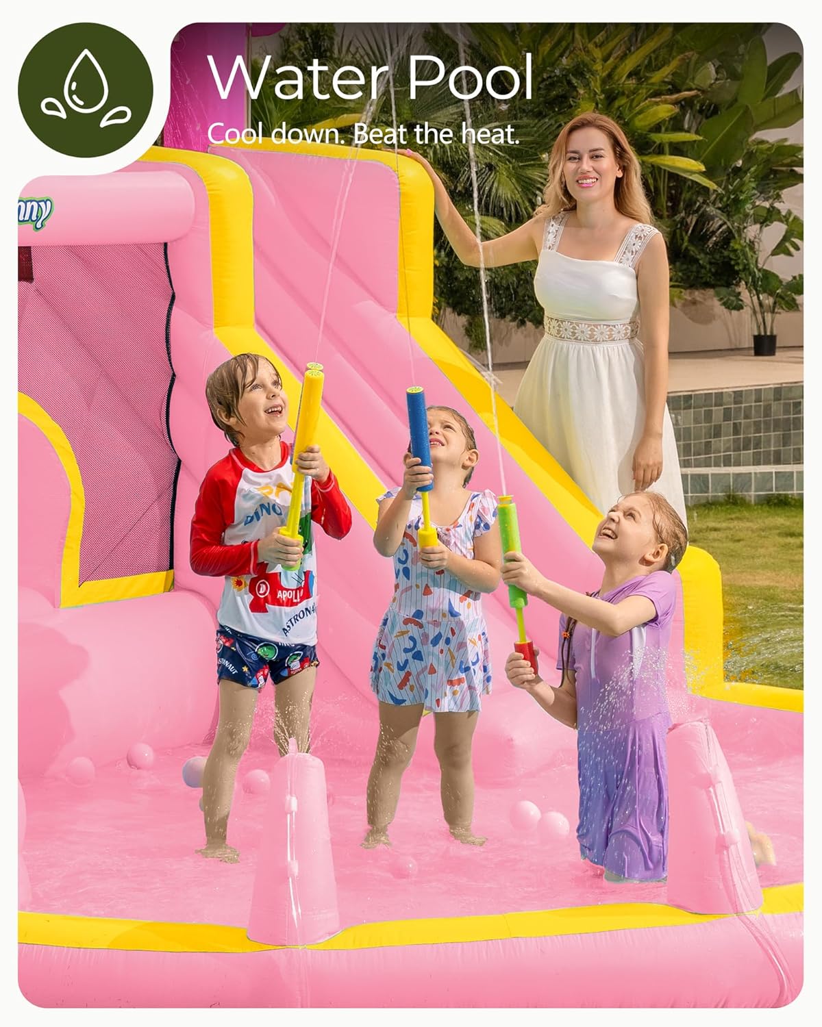 Pink Inflatable Water Slide Bo - đánh giá và giá Kids Outdoor House