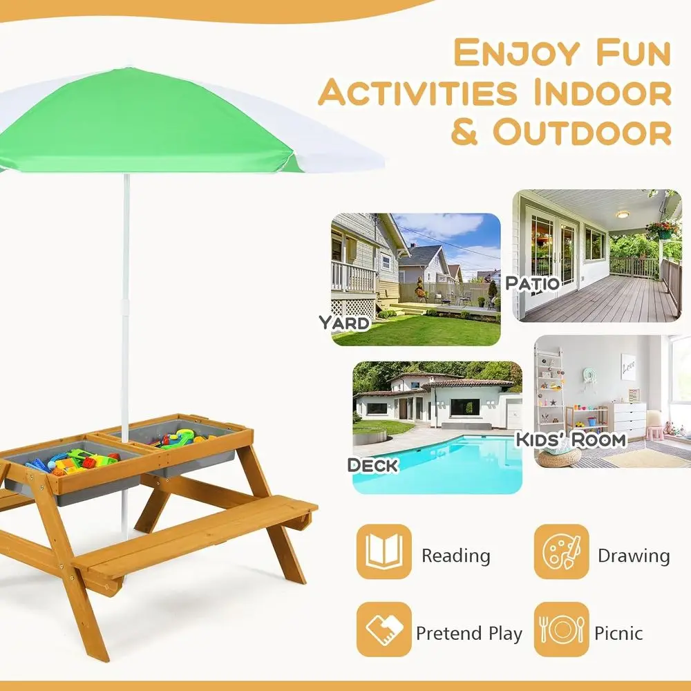 3-in-1 Height-Adjustable Umbre - đánh giá và giá Kids Outdoor Umbrella