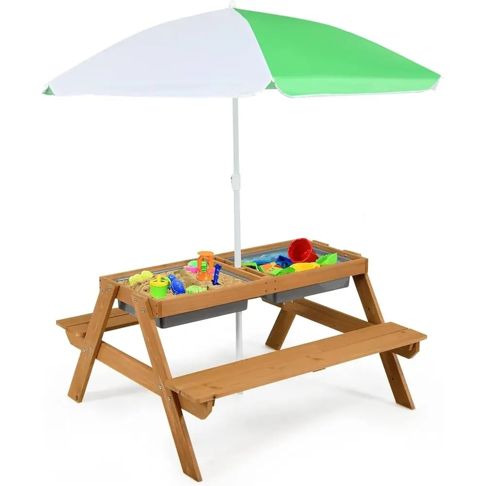 4-in-1 Wooden Sand & Water Pic - đánh giá và giá Kids Outdoor Umbrella