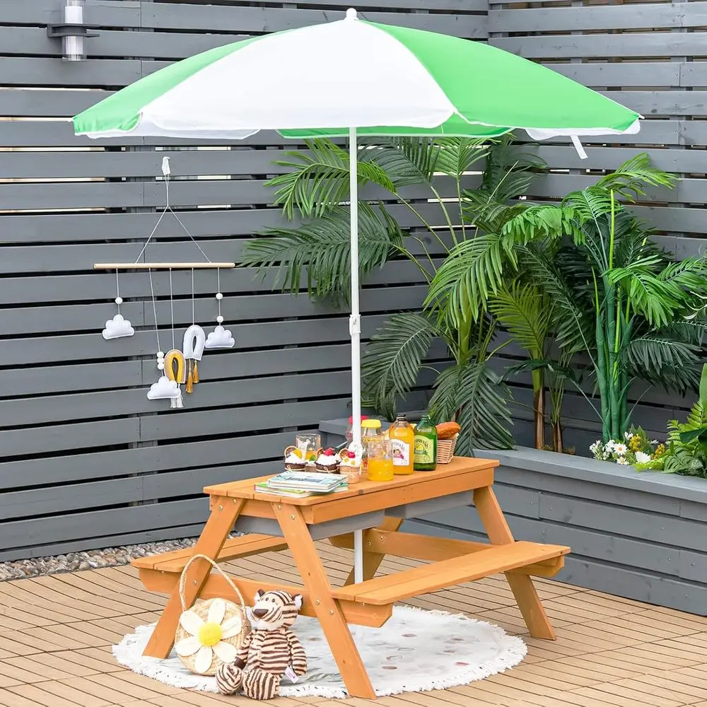 4-in-1 Wooden Sand & Water Pic - đánh giá và giá Kids Outdoor Umbrella