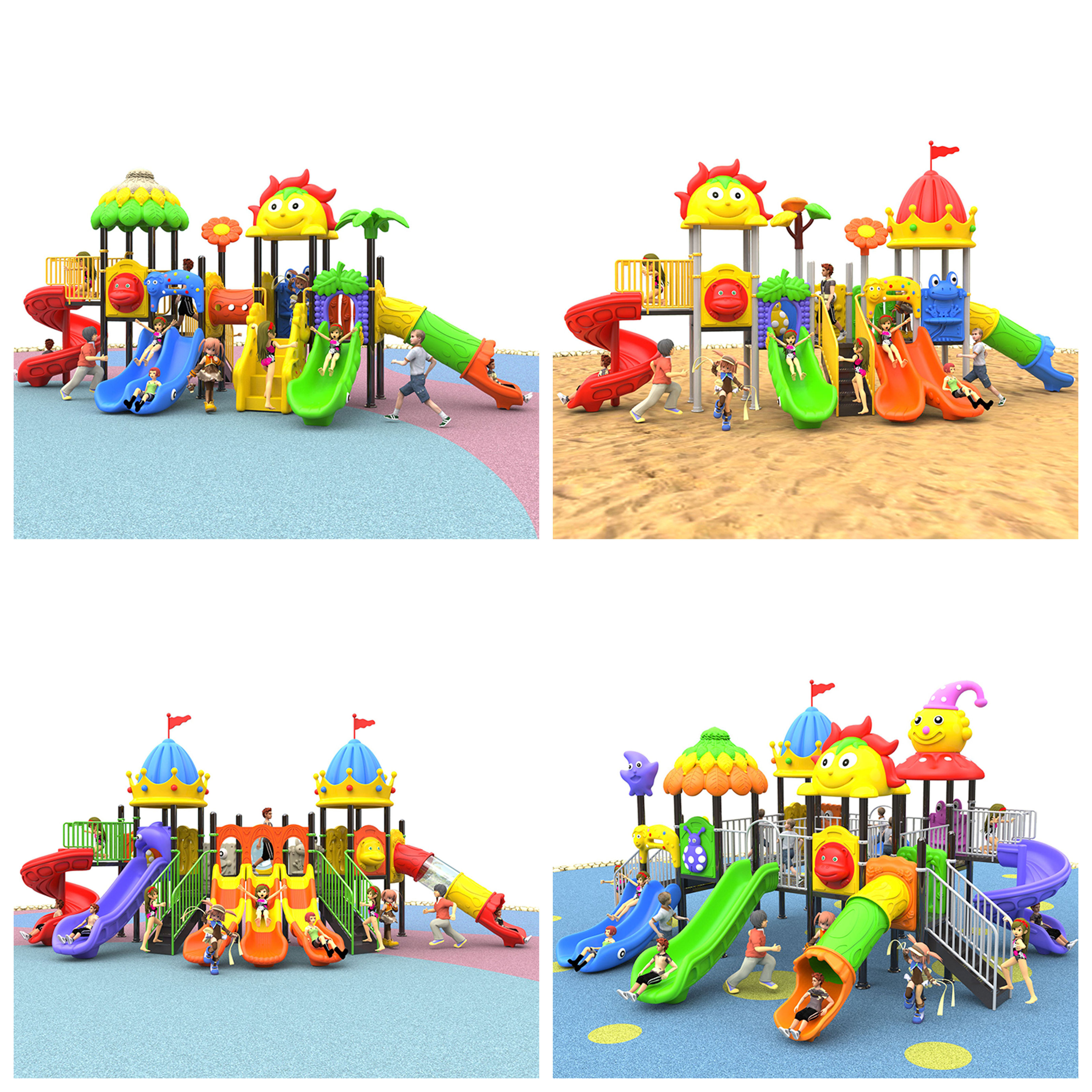 Outdoor Colorful Plastic Slide - đánh giá và giá Kids Outdoor Adventure Park