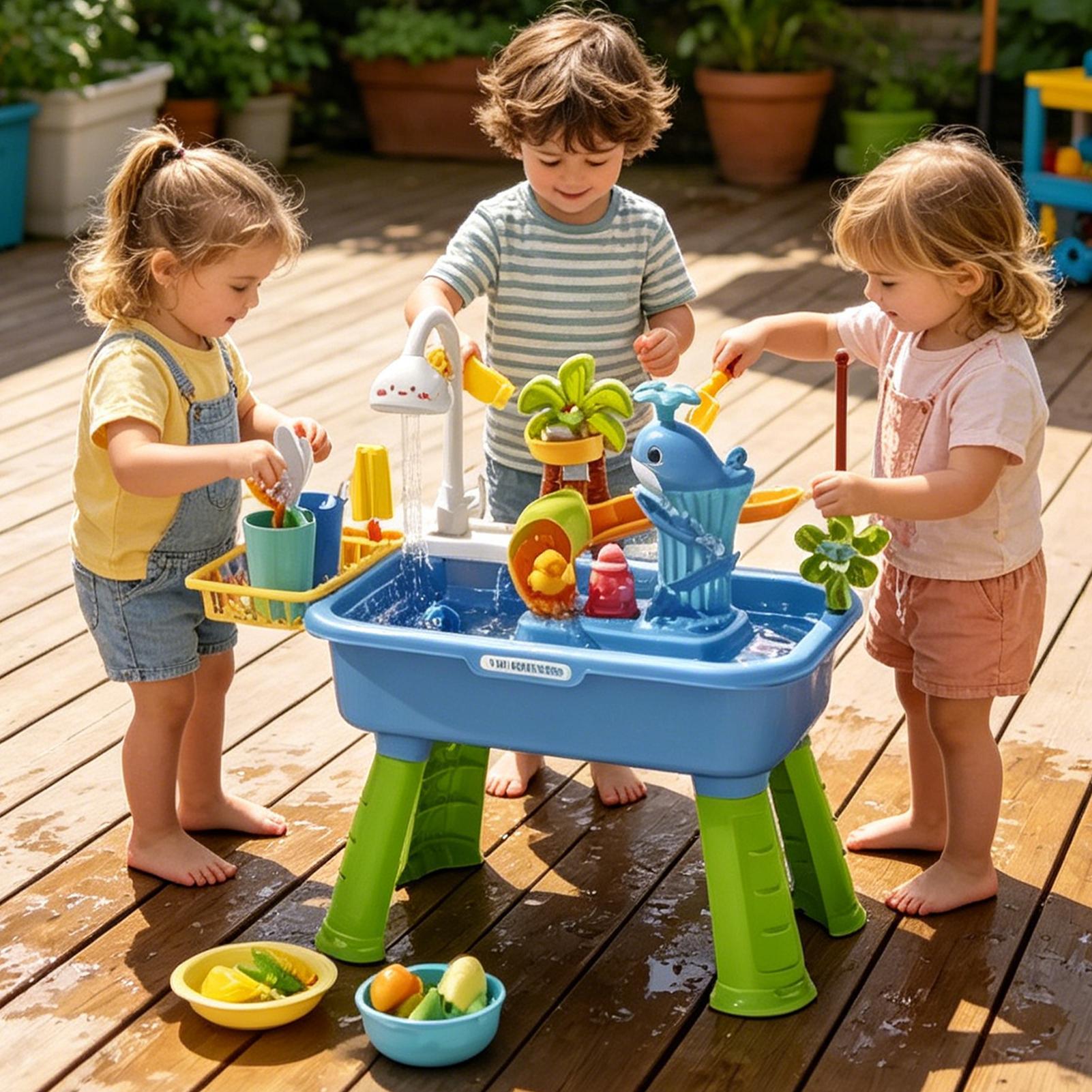Children's kitchen toys electr - đánh giá và giá Kids Outdoor Water Play Table