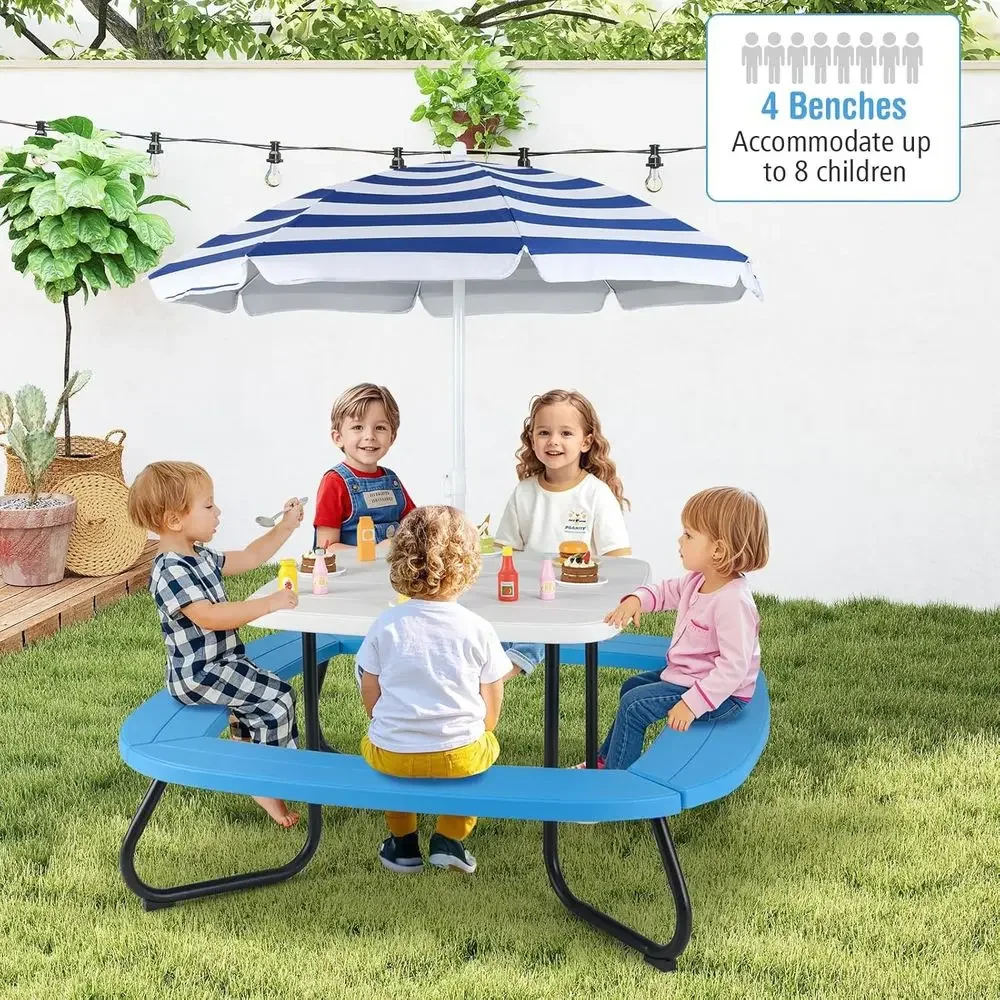 8-Person Kids Picnic Table wit - đánh giá và giá Kids Outdoor Umbrella