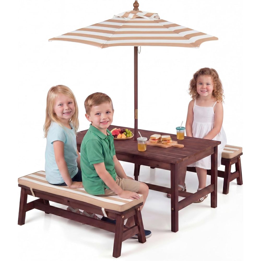 Kids Picnic Table, Large 42“x  - đánh giá và giá Kids Outdoor Umbrella
