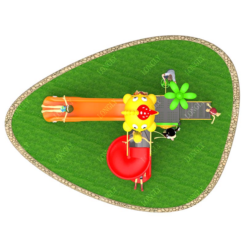 Commercial Plastic Slide 450x2 - đánh giá và giá Kids Outdoor Park