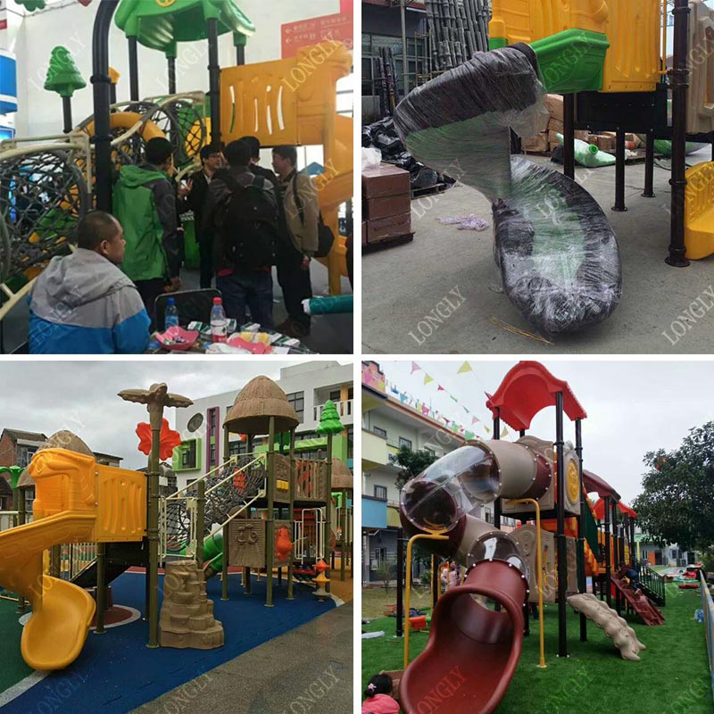Commercial Plastic Slide 450x2 - đánh giá và giá Kids Outdoor Park