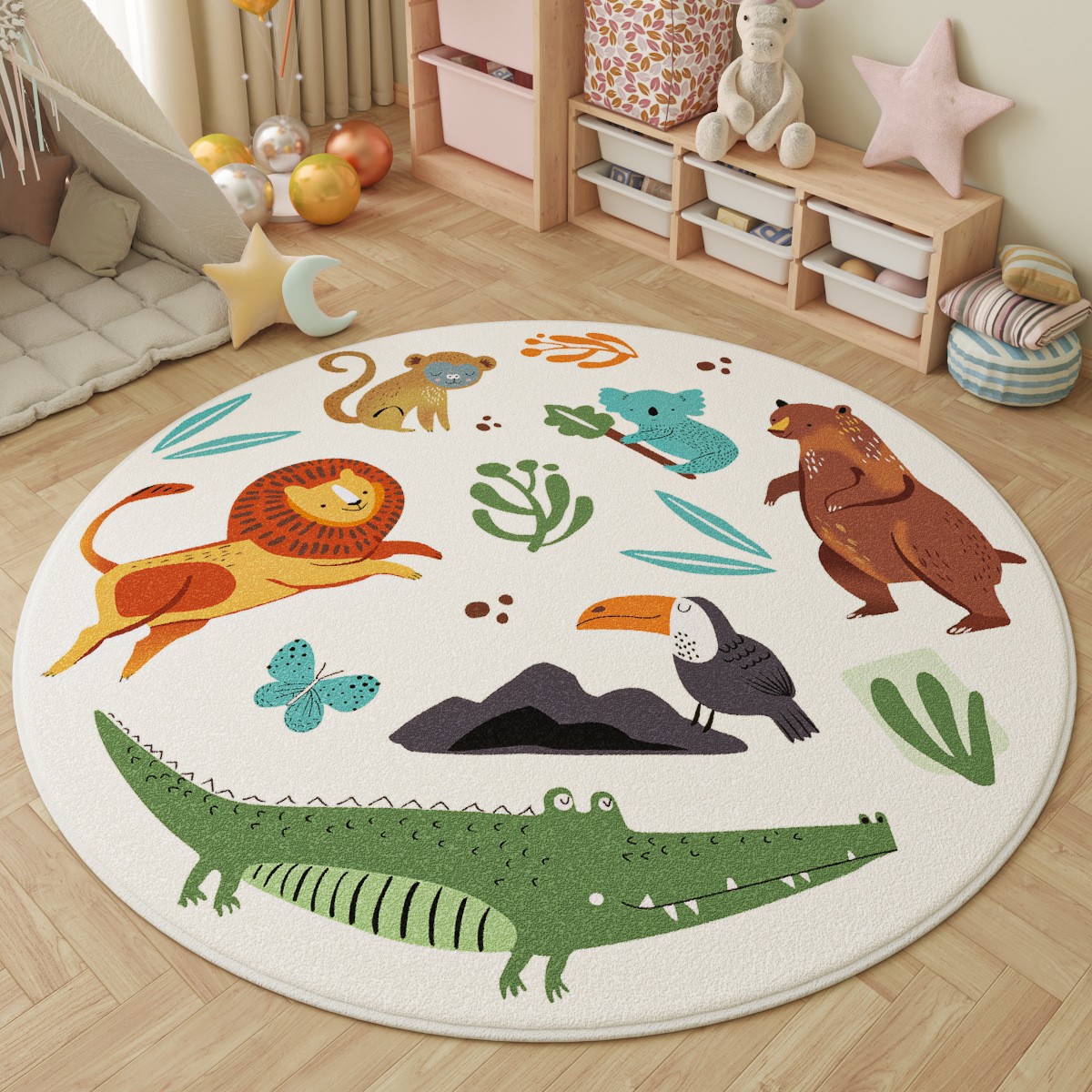 Fun in the Park Kids Round Rug - đánh giá và giá Kids Outdoor Adventure Park