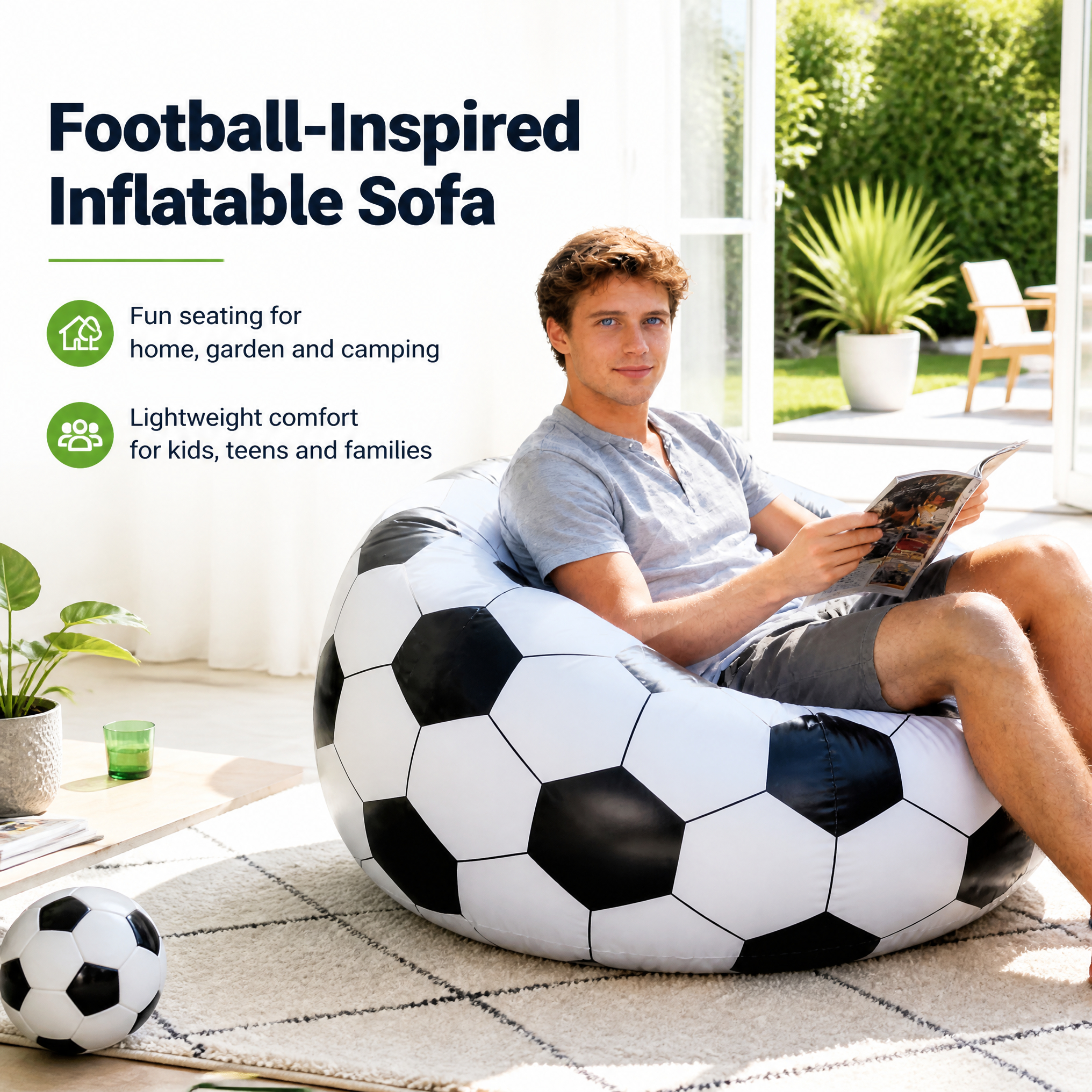Inflatable Football Sofa Thick - đánh giá và giá Kids Outdoor Loungers