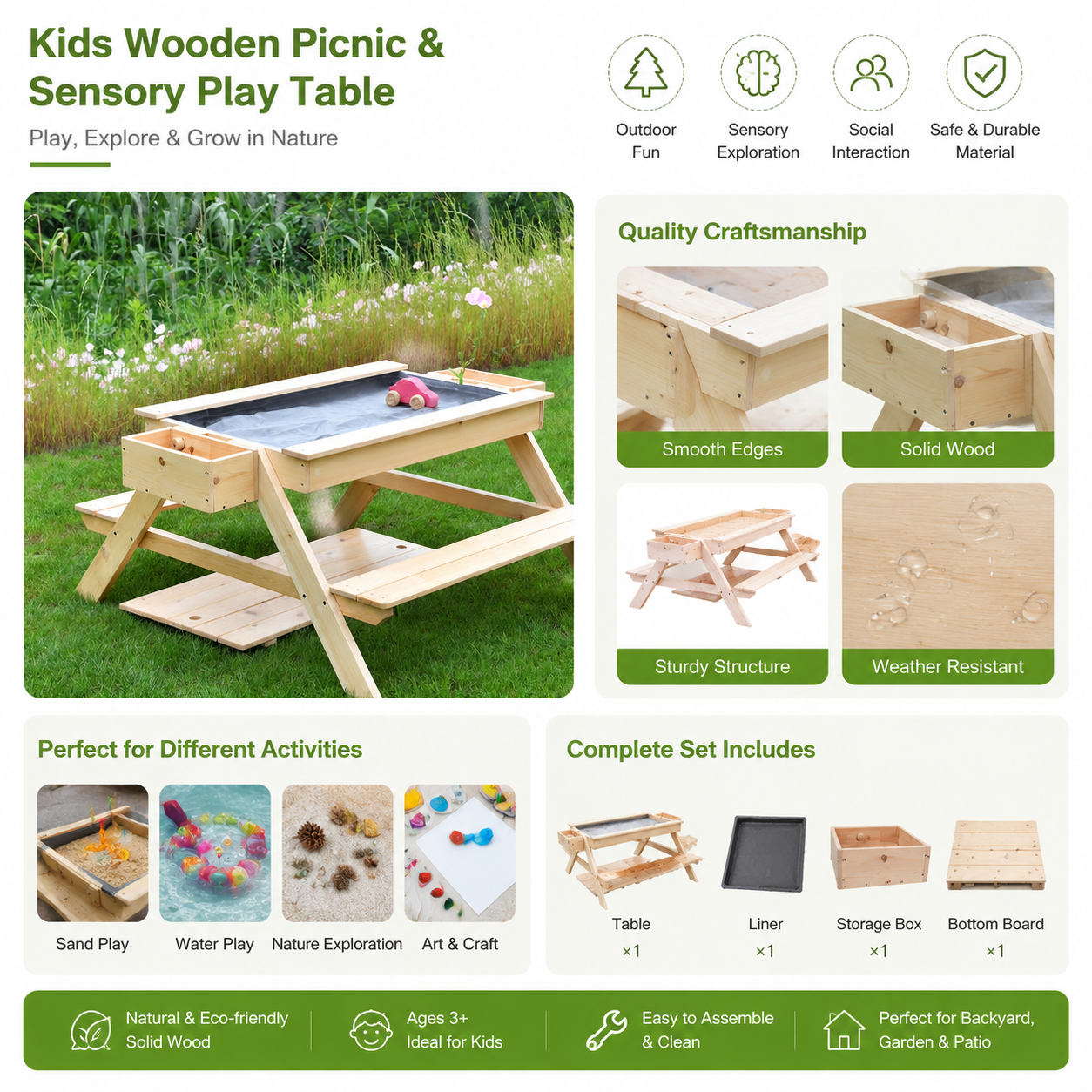 Kids Wooden Sand Water Table O - đánh giá và giá Kids Outdoor Water Play Table