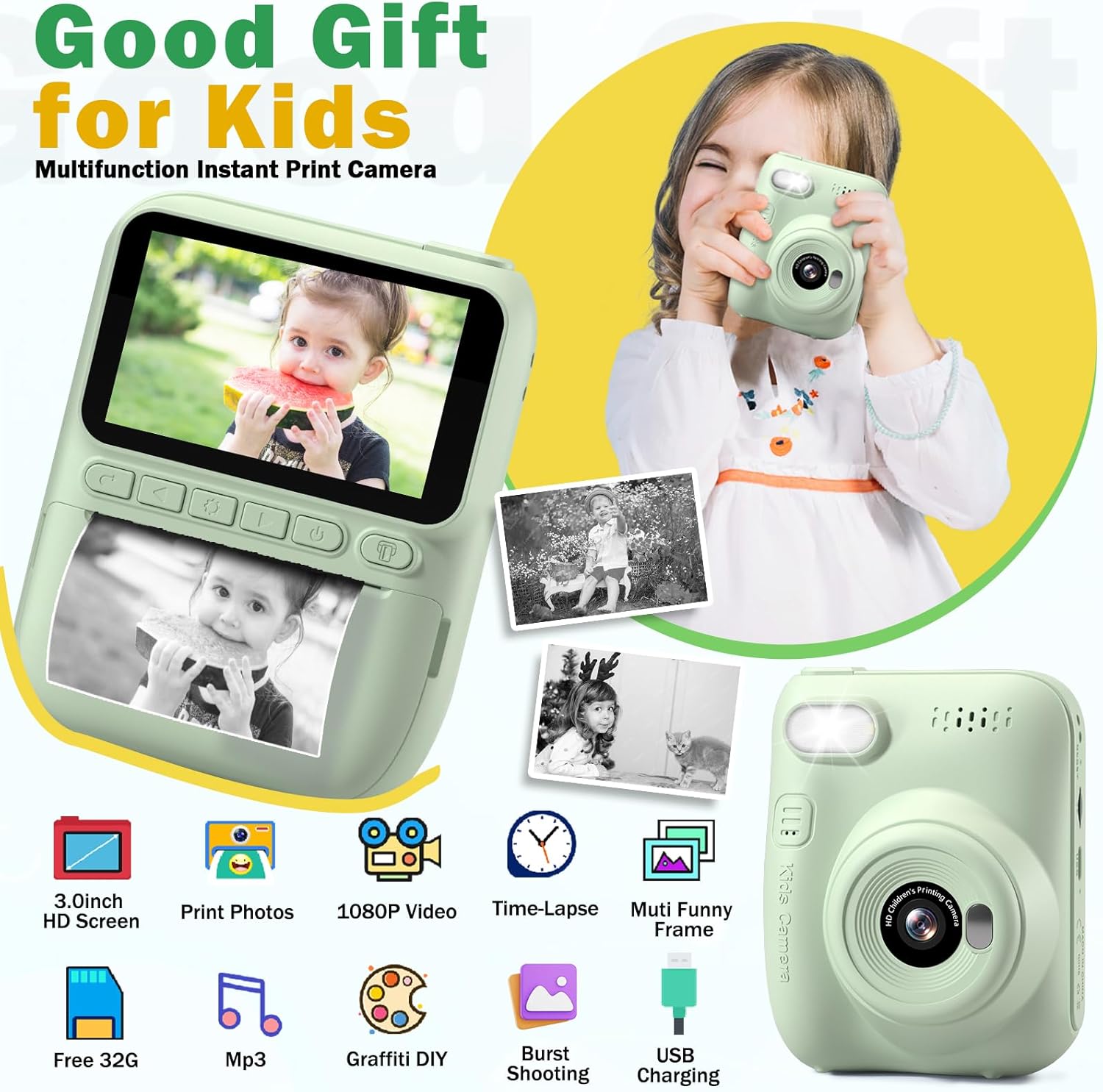 Instant Print Kids Camera, Por - đánh giá và giá Kids Outdoor Gifts