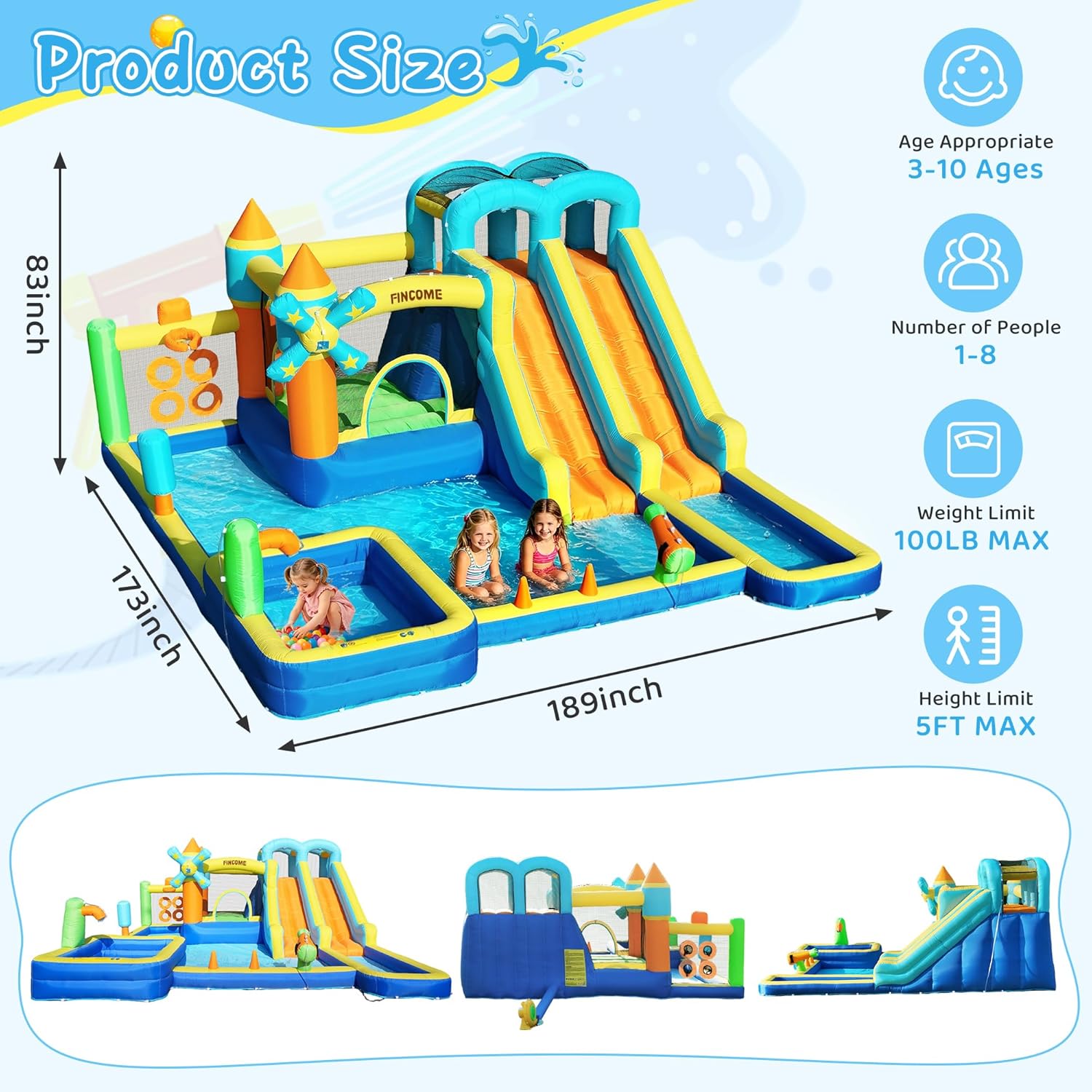 10-in-1 Inflatable Bouncy Cast - đánh giá và giá Kids Outdoor Water Sprinkler