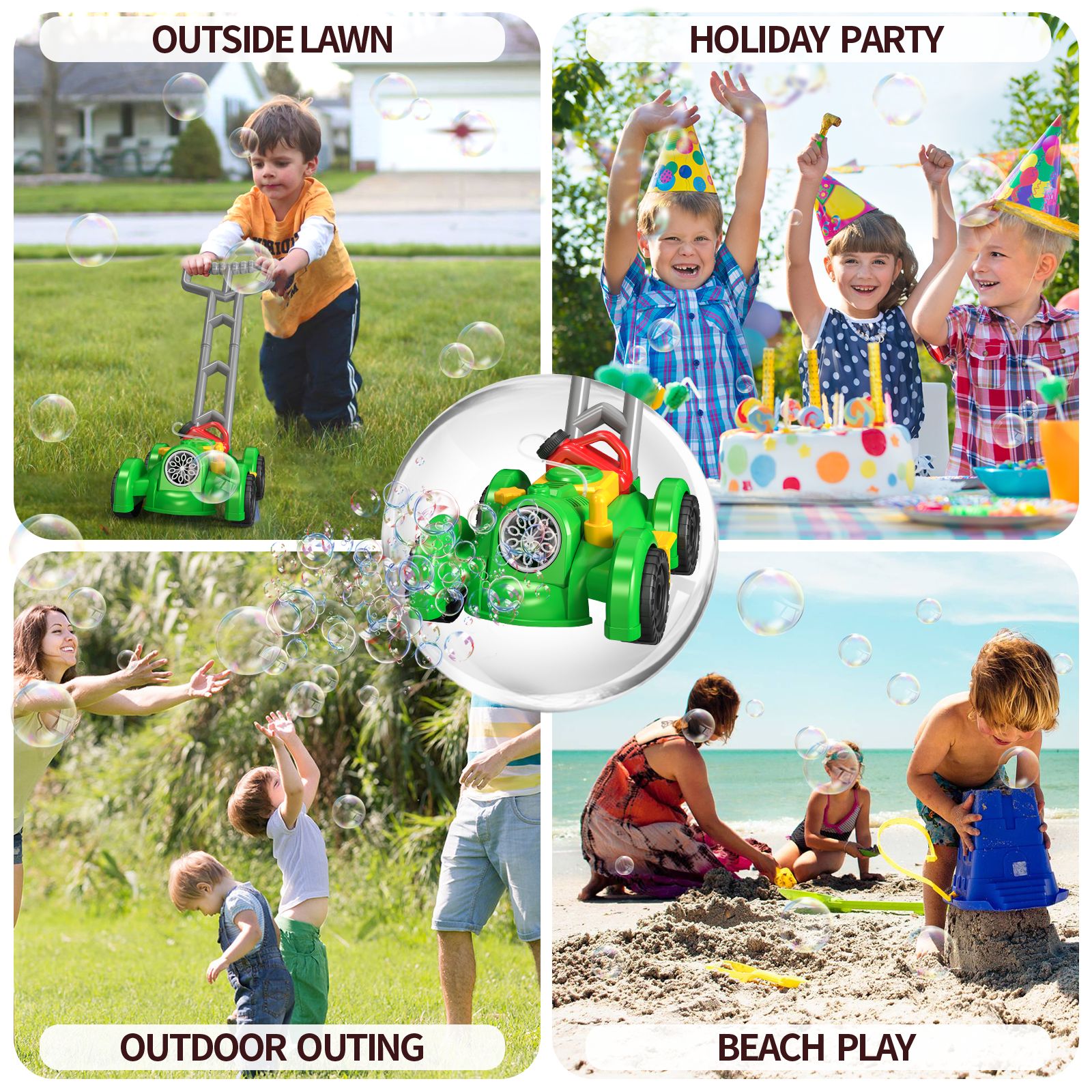 Fully Automatic Trolley Bubble - đánh giá và giá Kids Outdoor Lawn Mower