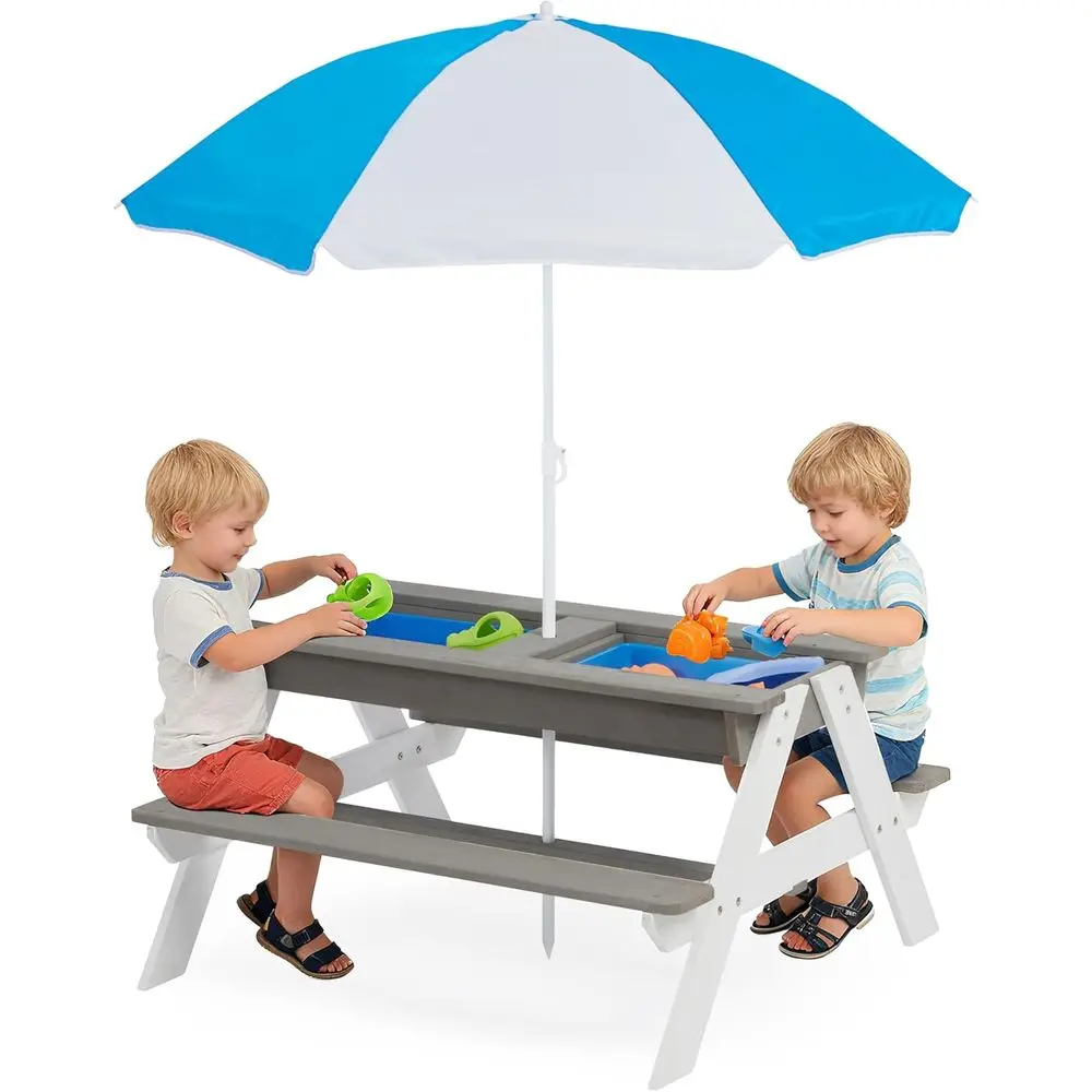 Convertible 3-in-1 Wooden Picn - đánh giá và giá Kids Outdoor Water Play Table