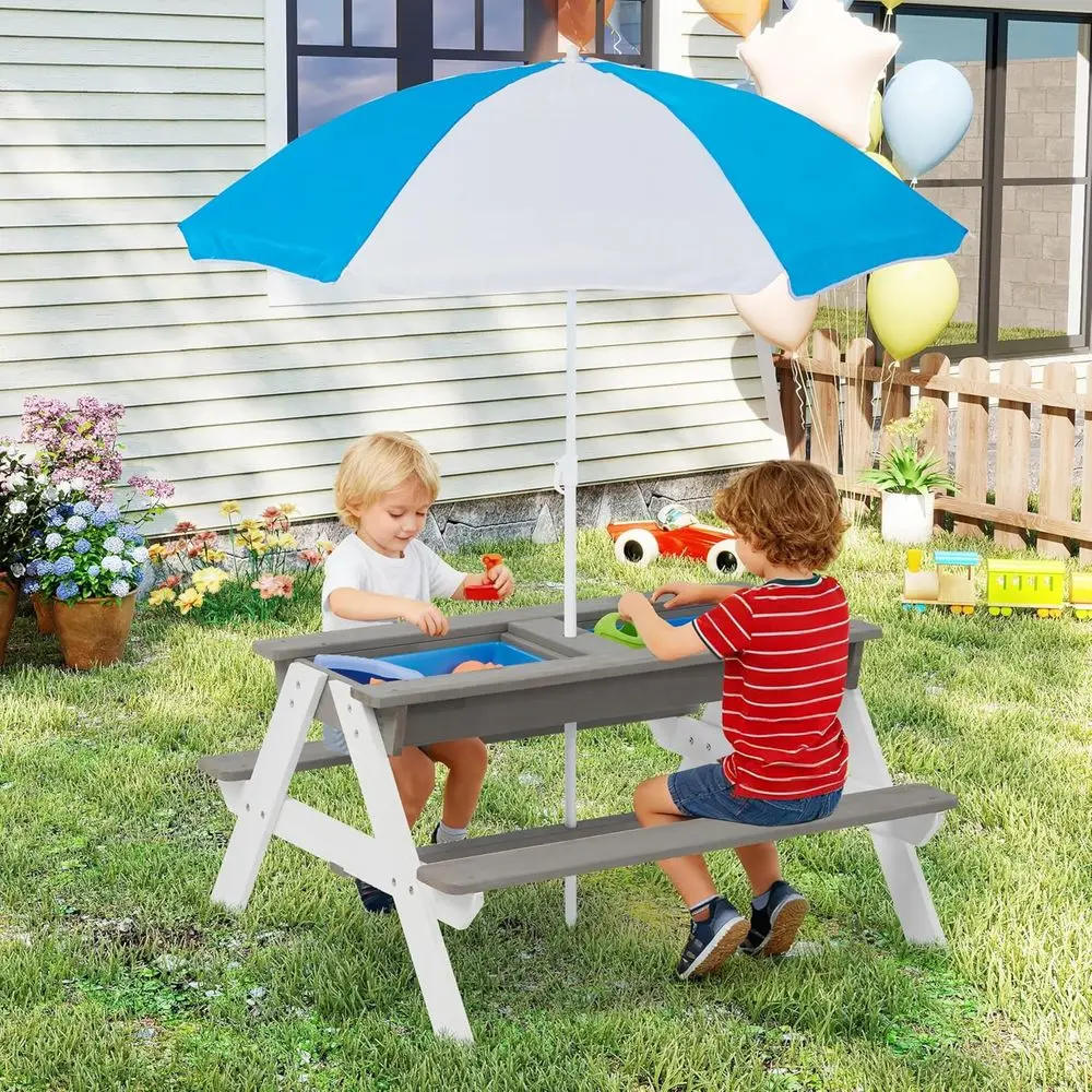 Convertible 3-in-1 Wooden Picn - đánh giá và giá Kids Outdoor Water Play Table