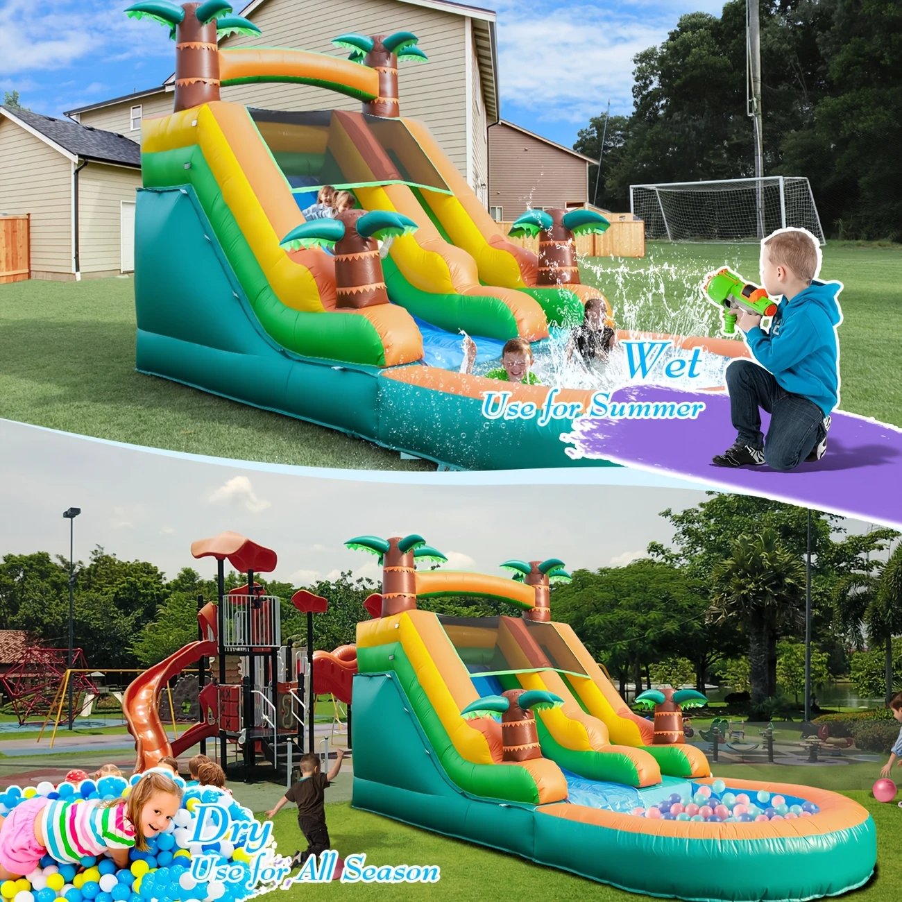 Backyard Inflatable Slides wit - đánh giá và giá Kids Outdoor House