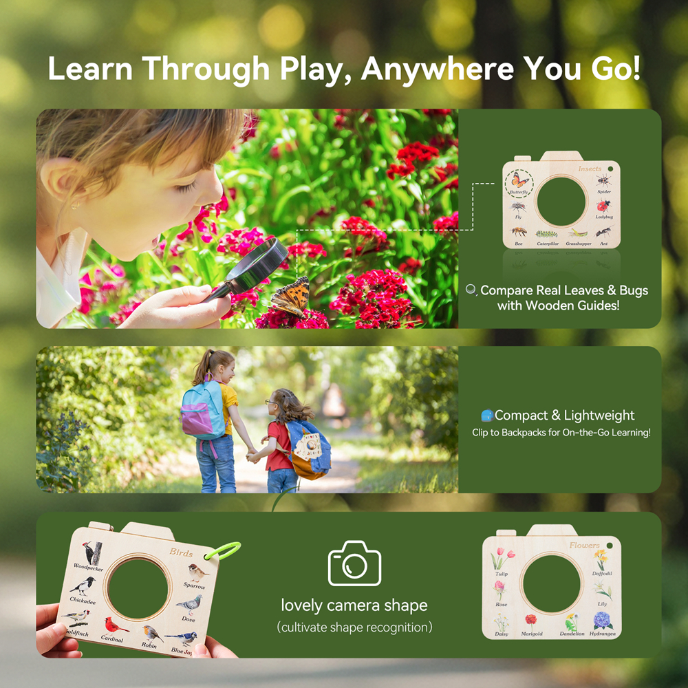 Wooden Camera Shape Nature Cog - đánh giá và giá Kids Outdoor Kit