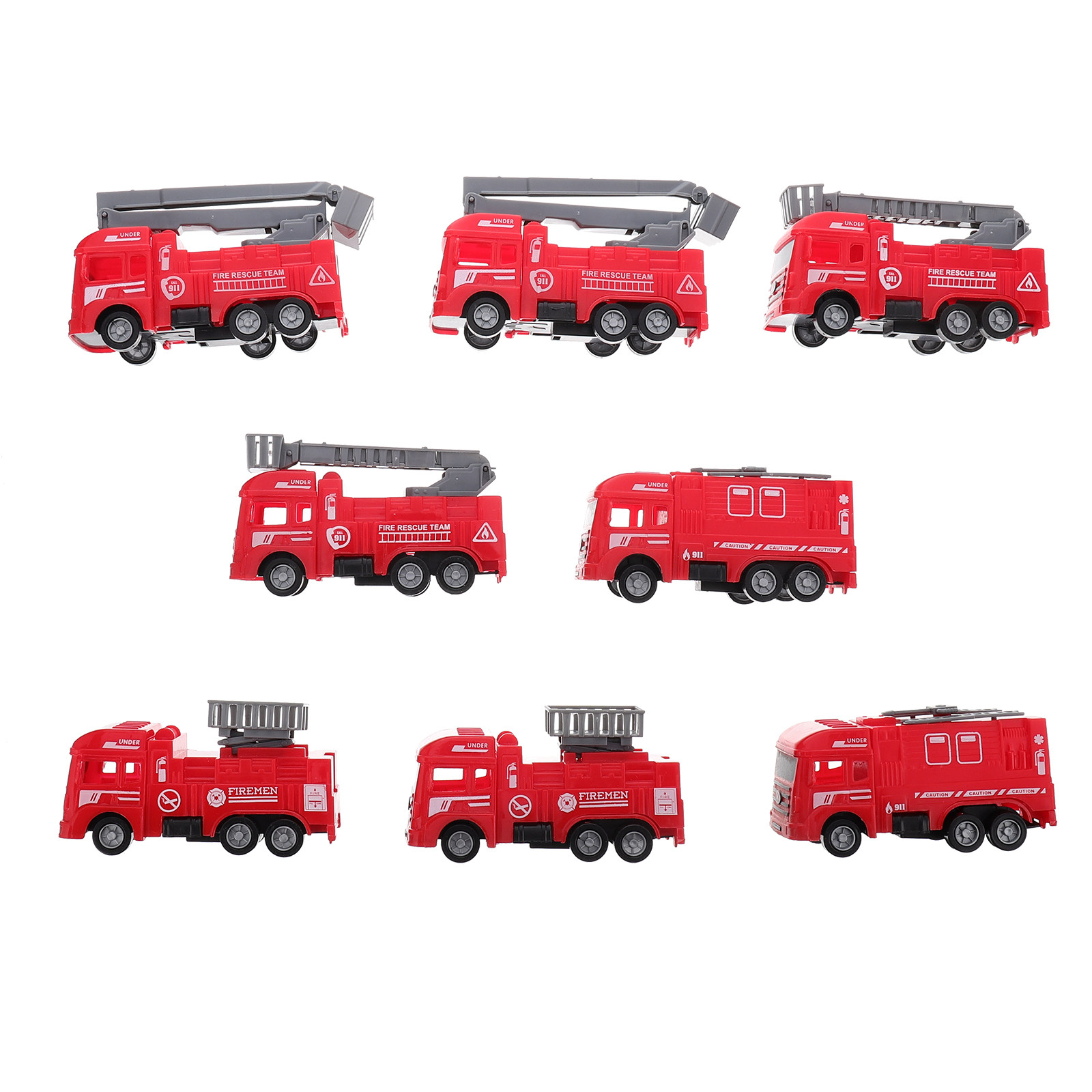 8Pcs Pull-Back Fire Truck Vehi - đánh giá và giá Kids Outdoor Car