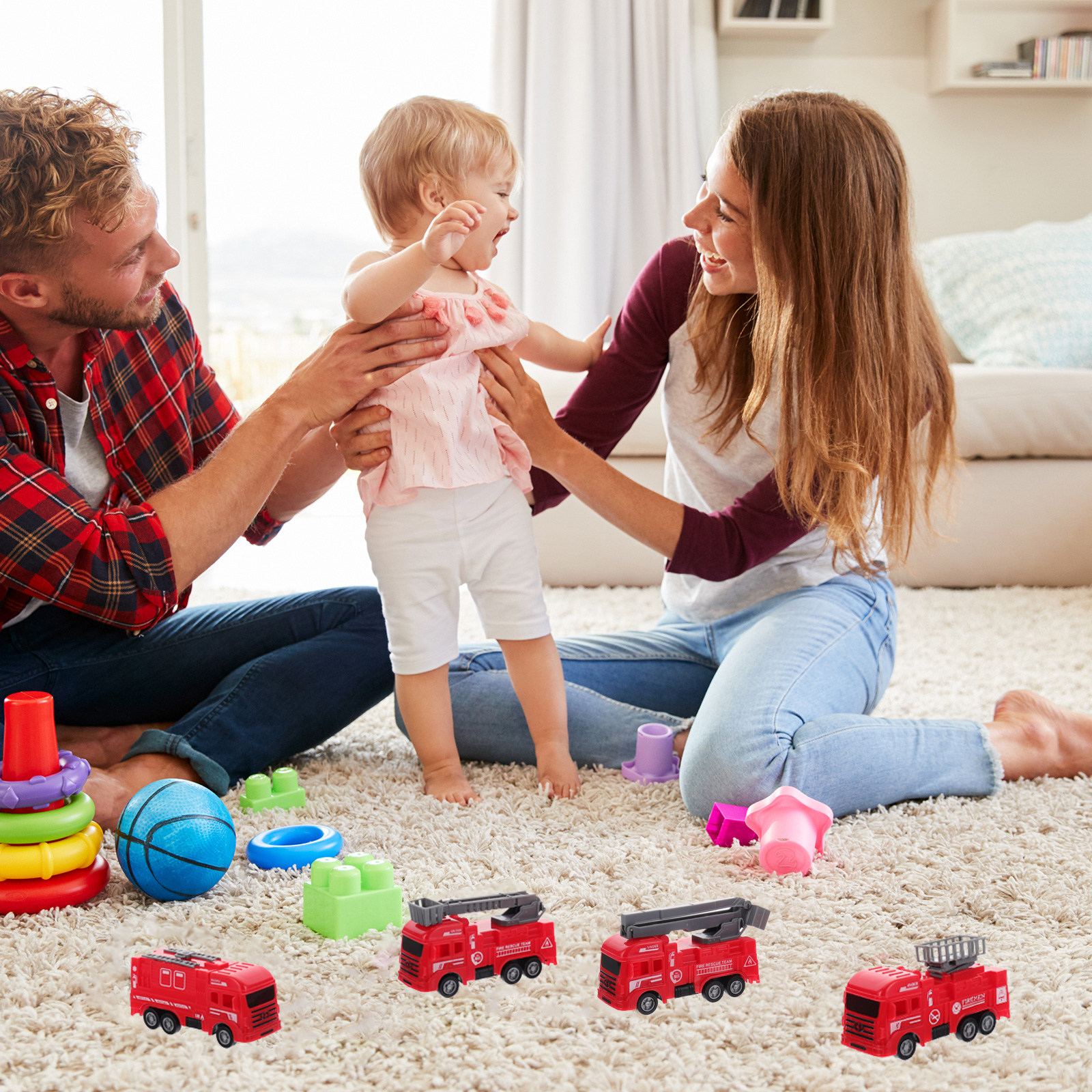 8Pcs Pull-Back Fire Truck Vehi - đánh giá và giá Kids Outdoor Car