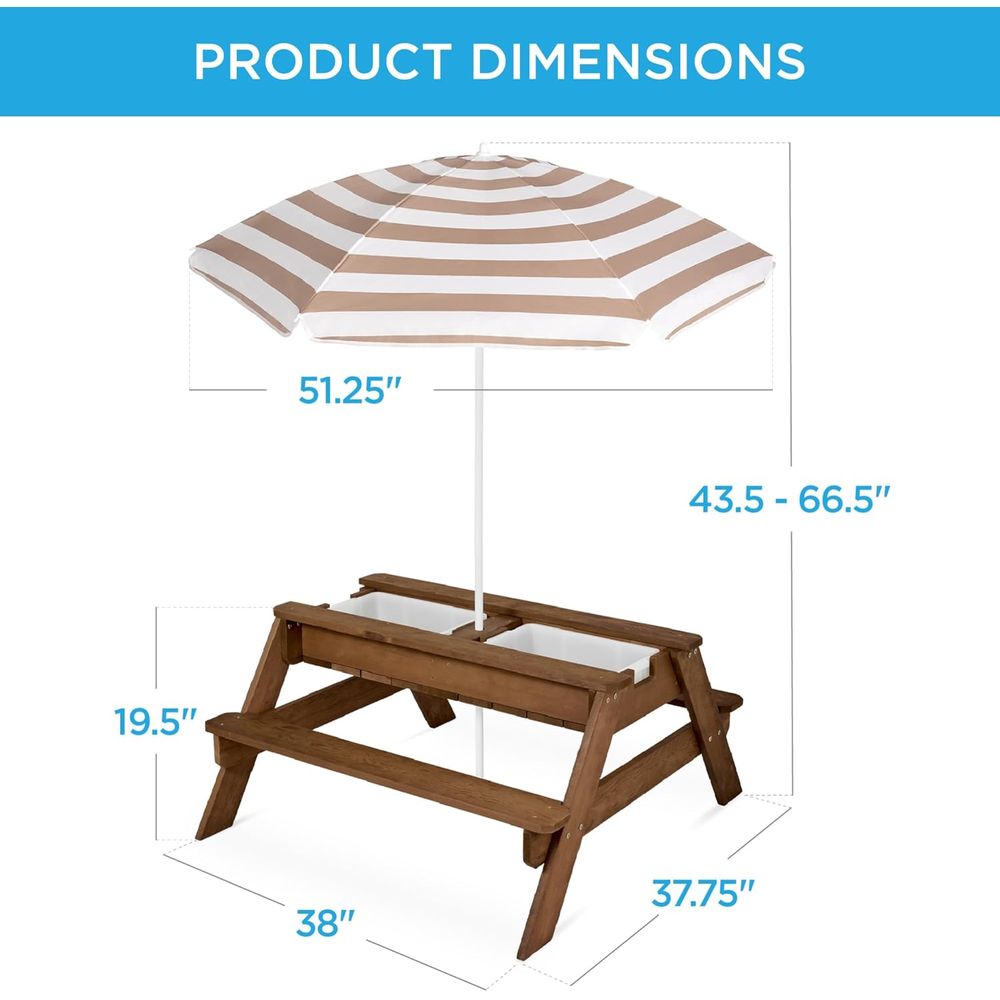 Kids Picnic Table with Umbrell - đánh giá và giá Kids Outdoor Umbrella