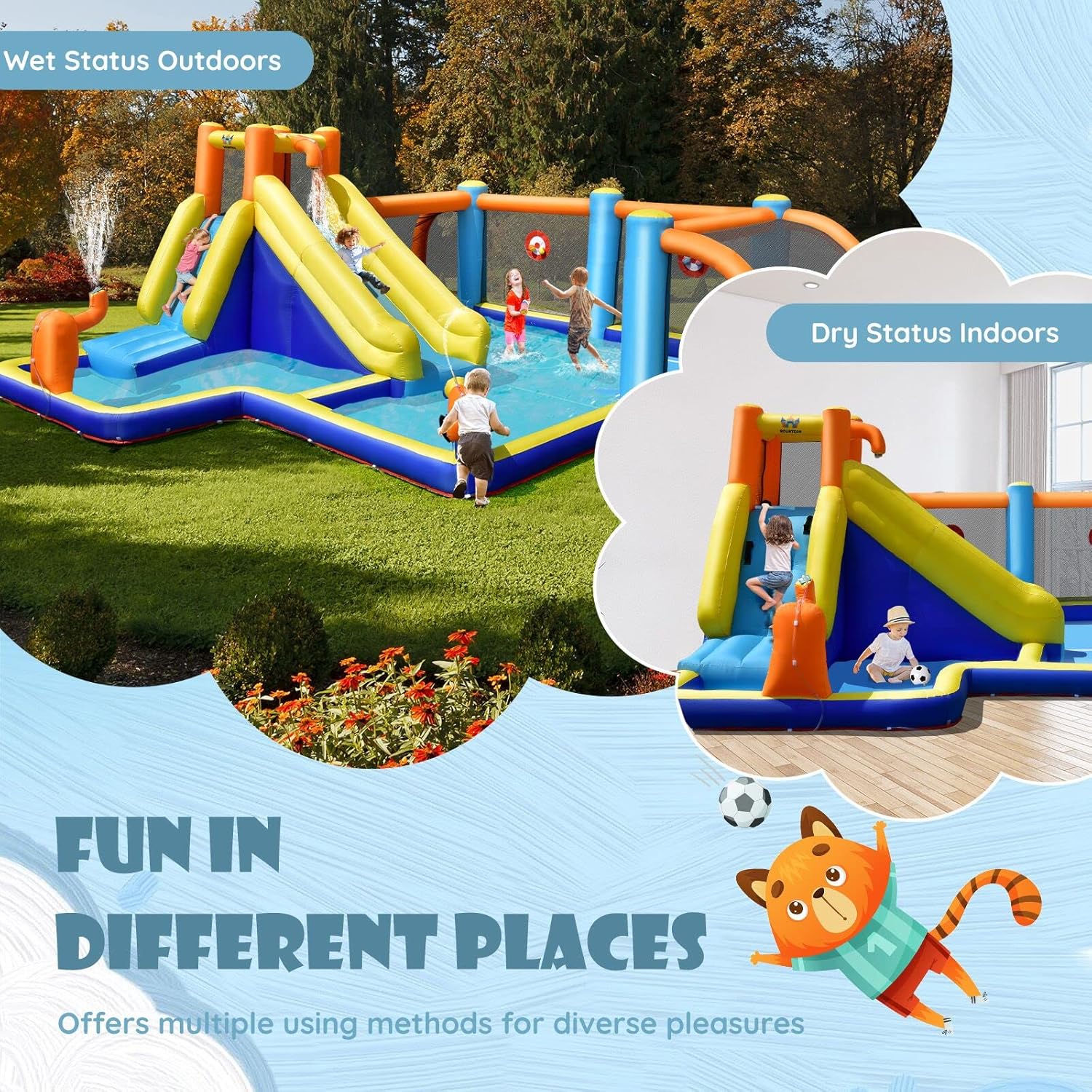 Inflatable Water Slide, Dual C - đánh giá và giá Kids Outdoor Park
