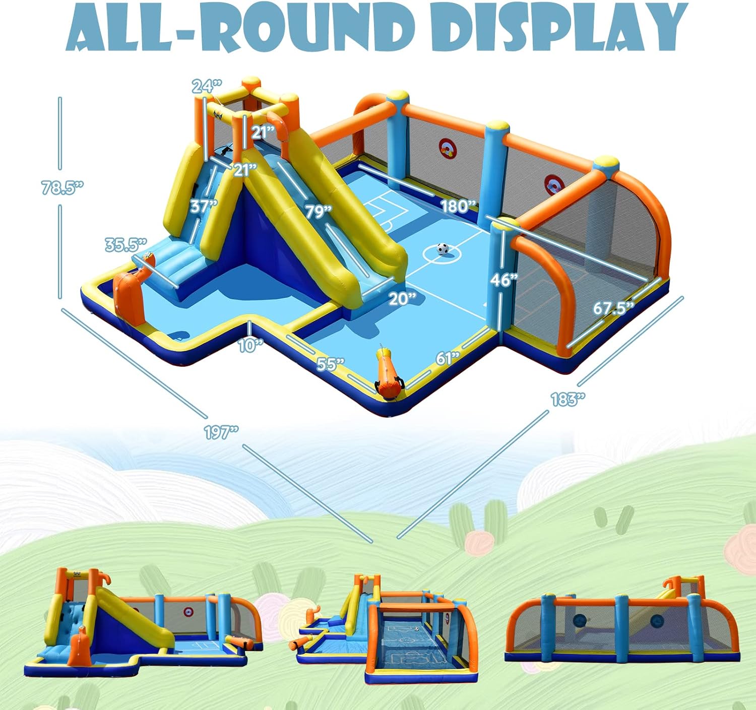 Inflatable Water Slide, Dual C - đánh giá và giá Kids Outdoor Park