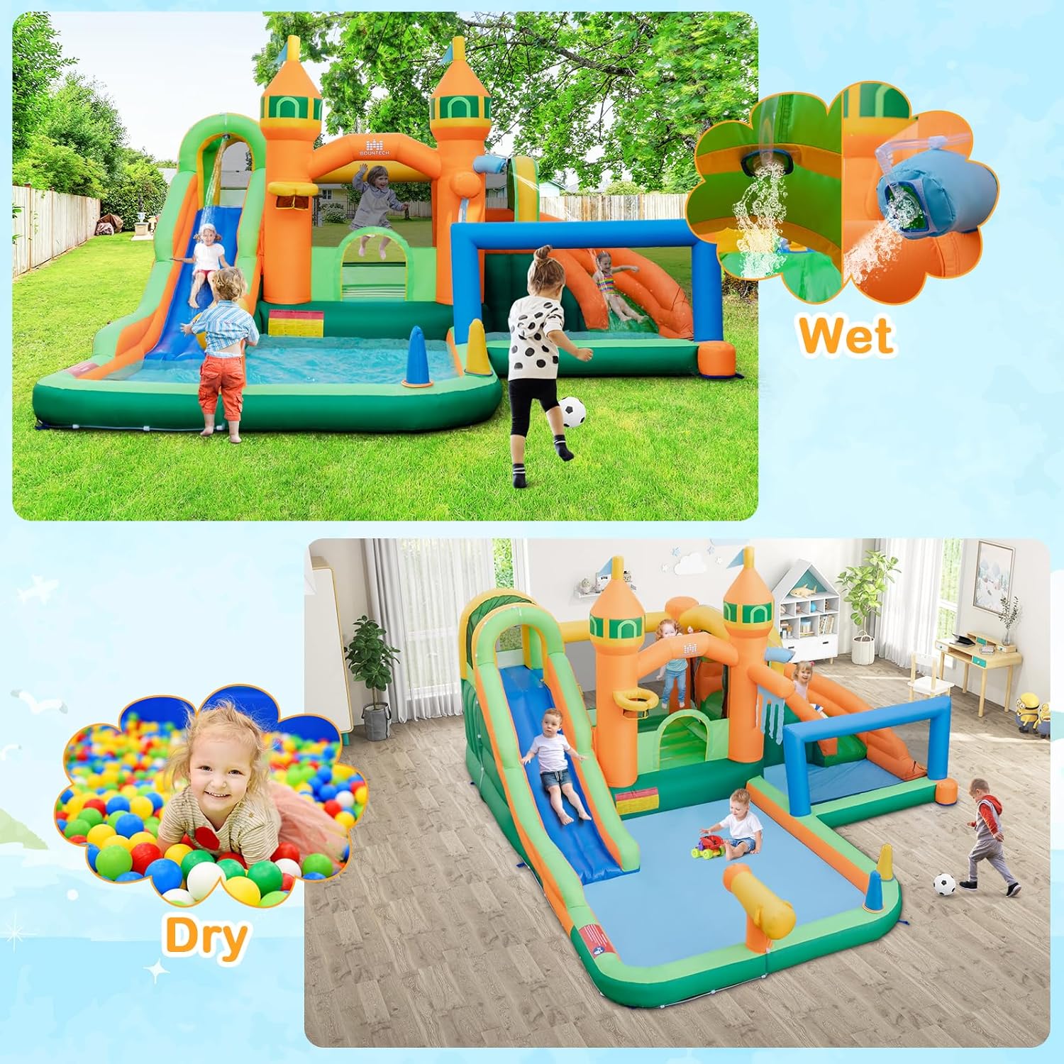 9-in-1 Inflatable Water Park B - đánh giá và giá Kids Outdoor House