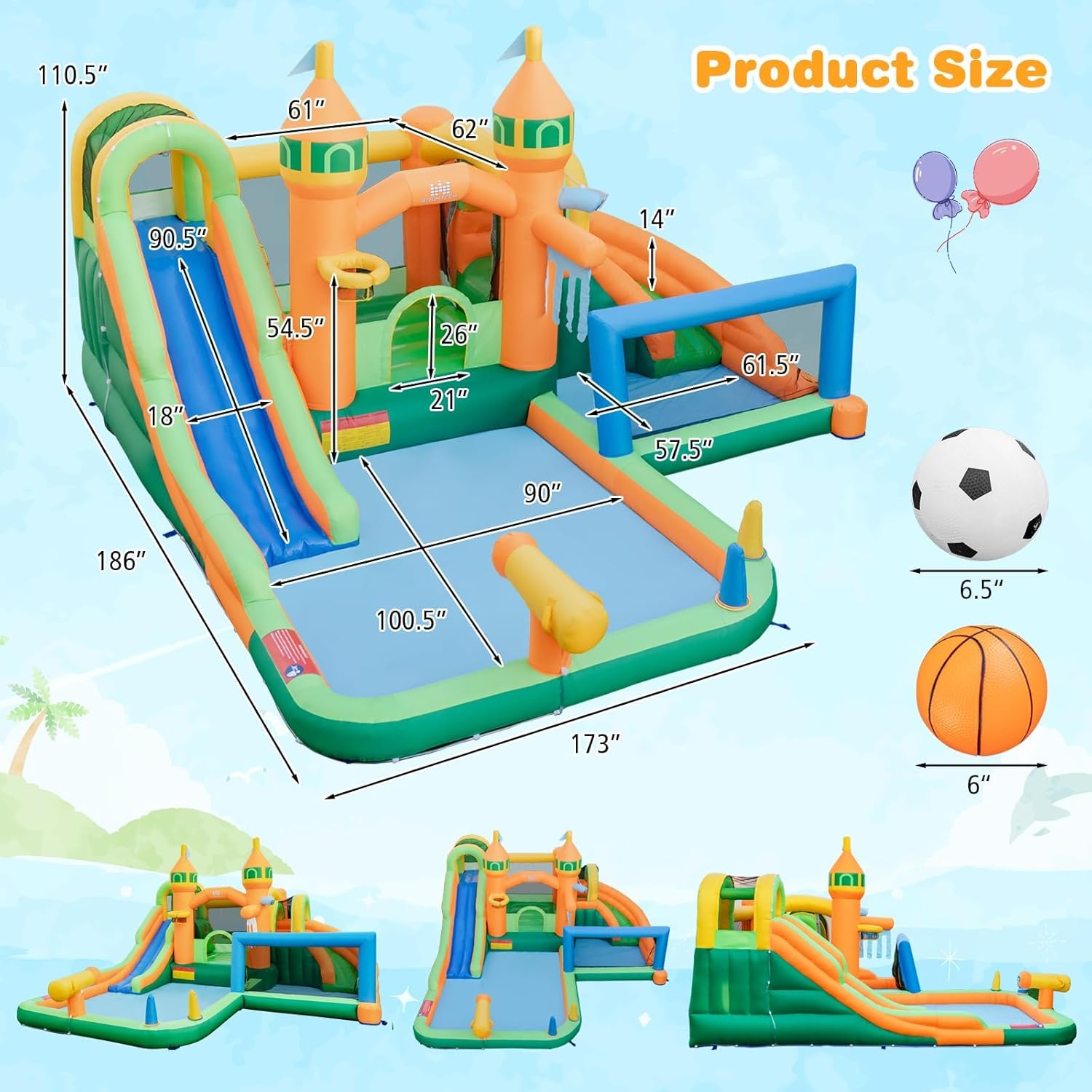 9-in-1 Inflatable Water Park B - đánh giá và giá Kids Outdoor House