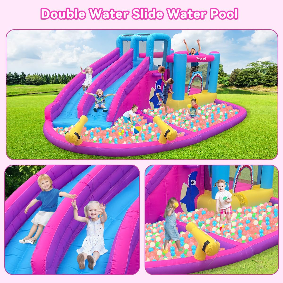 Twin Water Slides Inflatable B - đánh giá và giá Kids Outdoor House