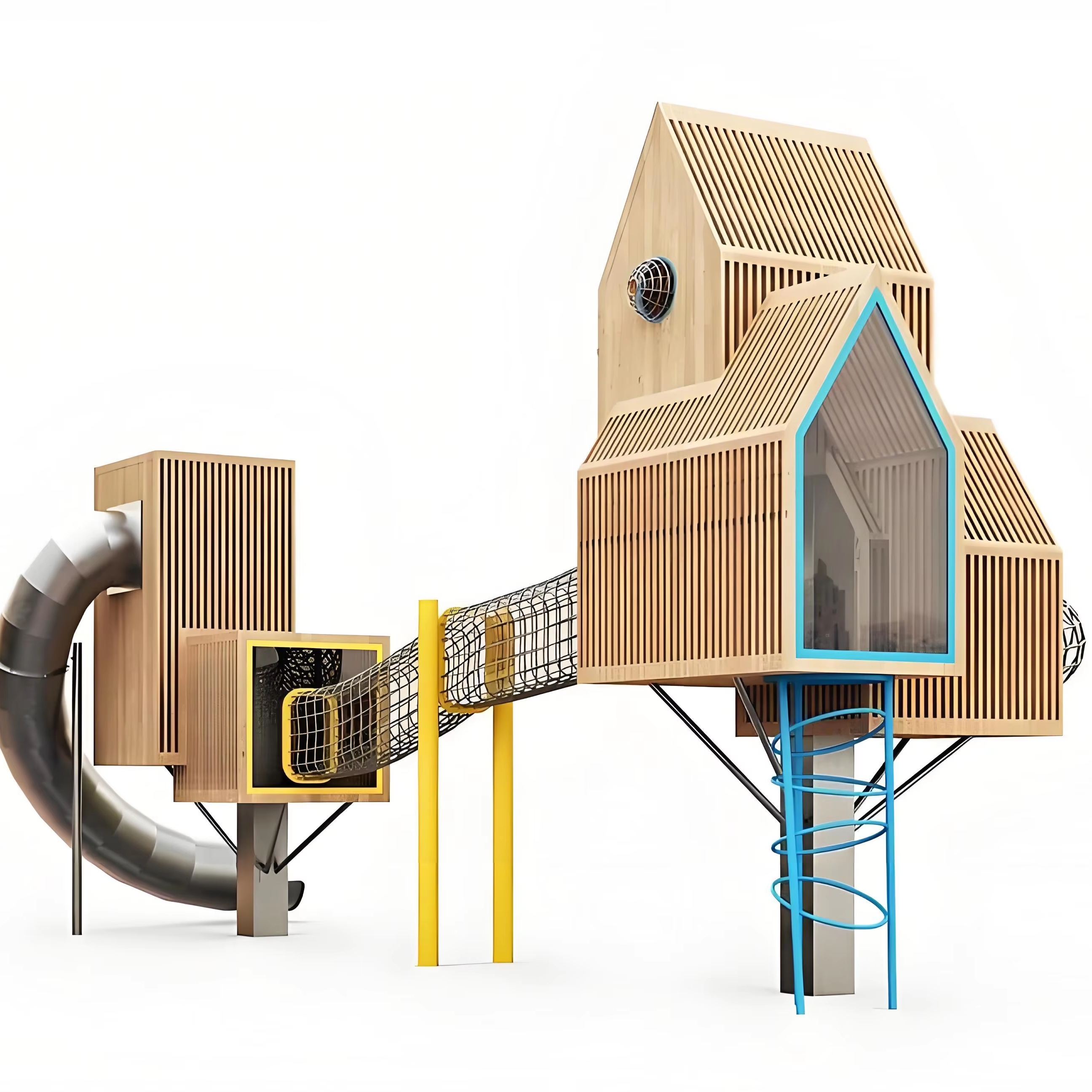 Custom Outdoor Amusement Park  - đánh giá và giá Kids Outdoor Treehouse