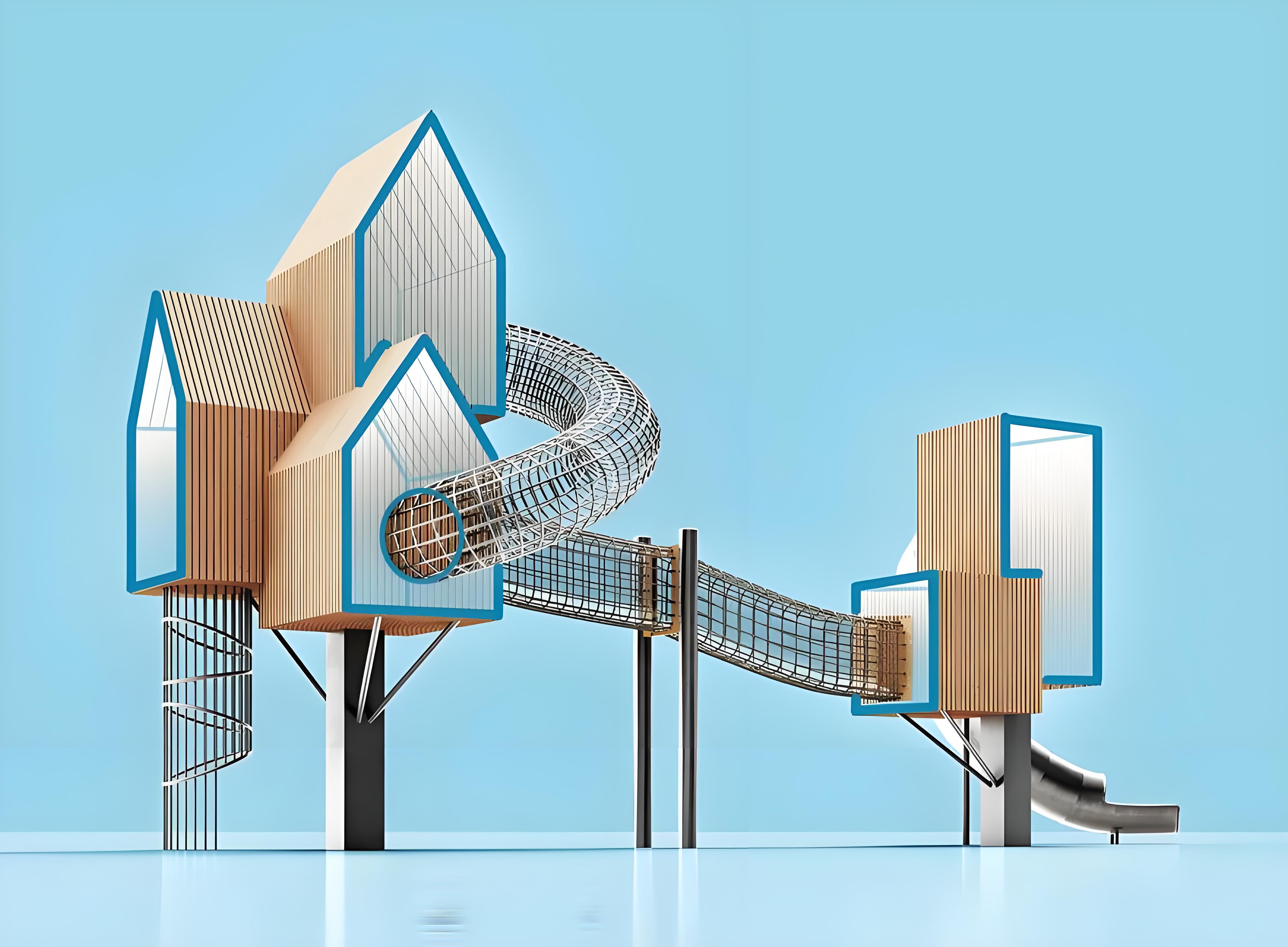 Custom Outdoor Amusement Park  - đánh giá và giá Kids Outdoor Treehouse