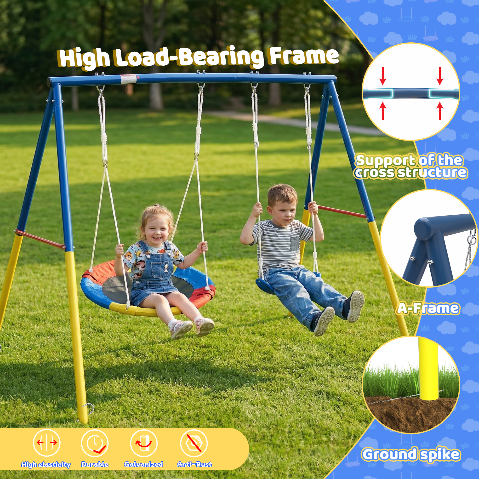 Outdoor Swing Set with Backyar - đánh giá và giá Kids Outdoor Swing Set